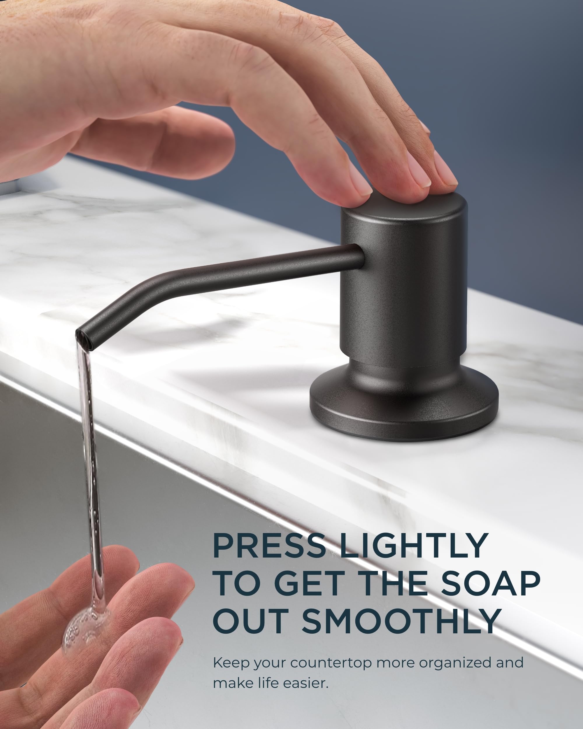 Forious Black Kitchen Faucet With Soap Dispenser And Pull Down Sprayer, High Arc Single Handle Classic 3 Modes Stainless Steel Faucet For Kitchen Sink Farmhouse Rv Bar Laundry Camper