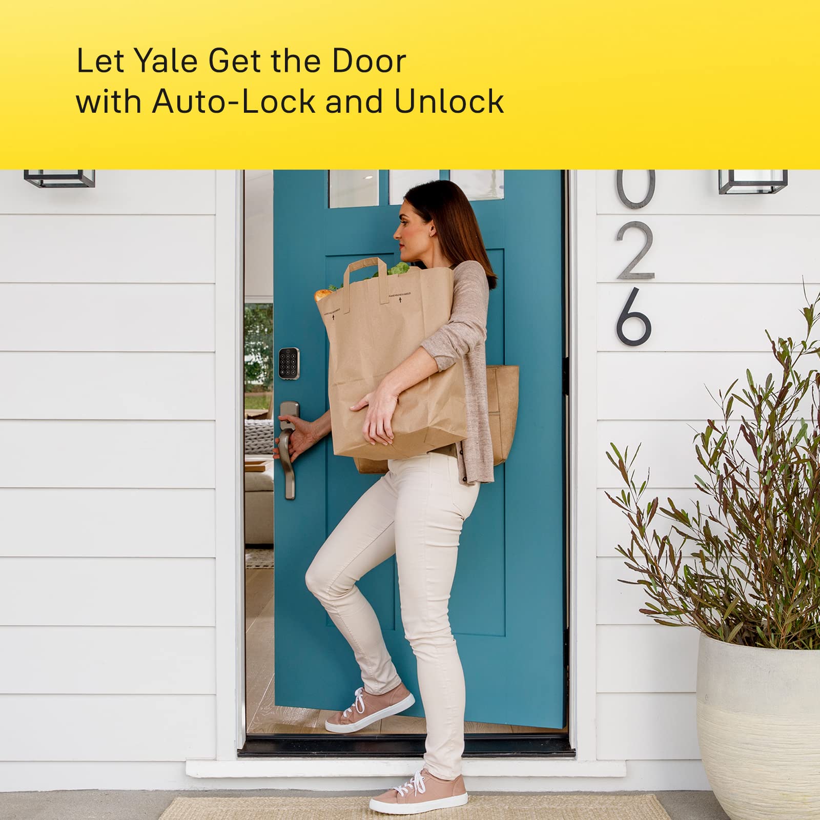 Yale Assure Lock 2 Touchscreen With Wi-Fi And Ridgefield Handle In Black Suede