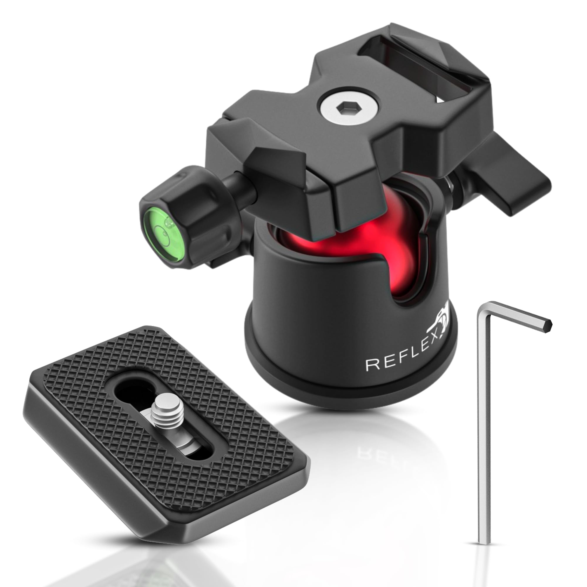 Reflex Camera Metal 9" Mini Tripod Desktop Tripod With 360° Ball Head And 1/4" Screw For Dslr Cameras, Smartphone, Projectors, Webcams With Quick Release Plate & Bubble Spirit Level, 5Kg Load