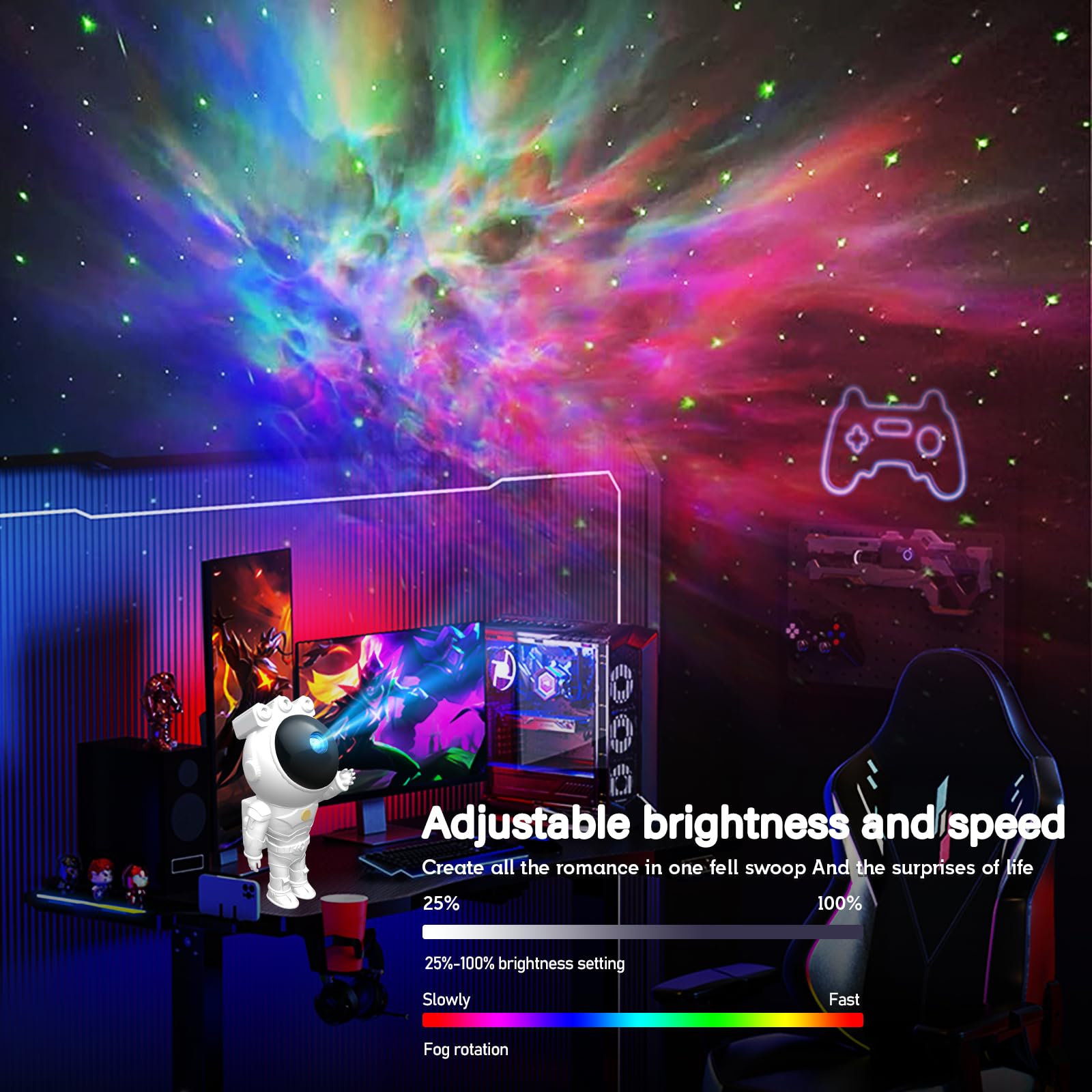 Wiedalk Astronaut Galaxy Projector,Starry Nebula Ceiling Lamp With Timer And Remote, Star Projector For Bedroom,Led Night Light For Kids， For Adults, Christmas, Birthday,Home Decor Aesthetic