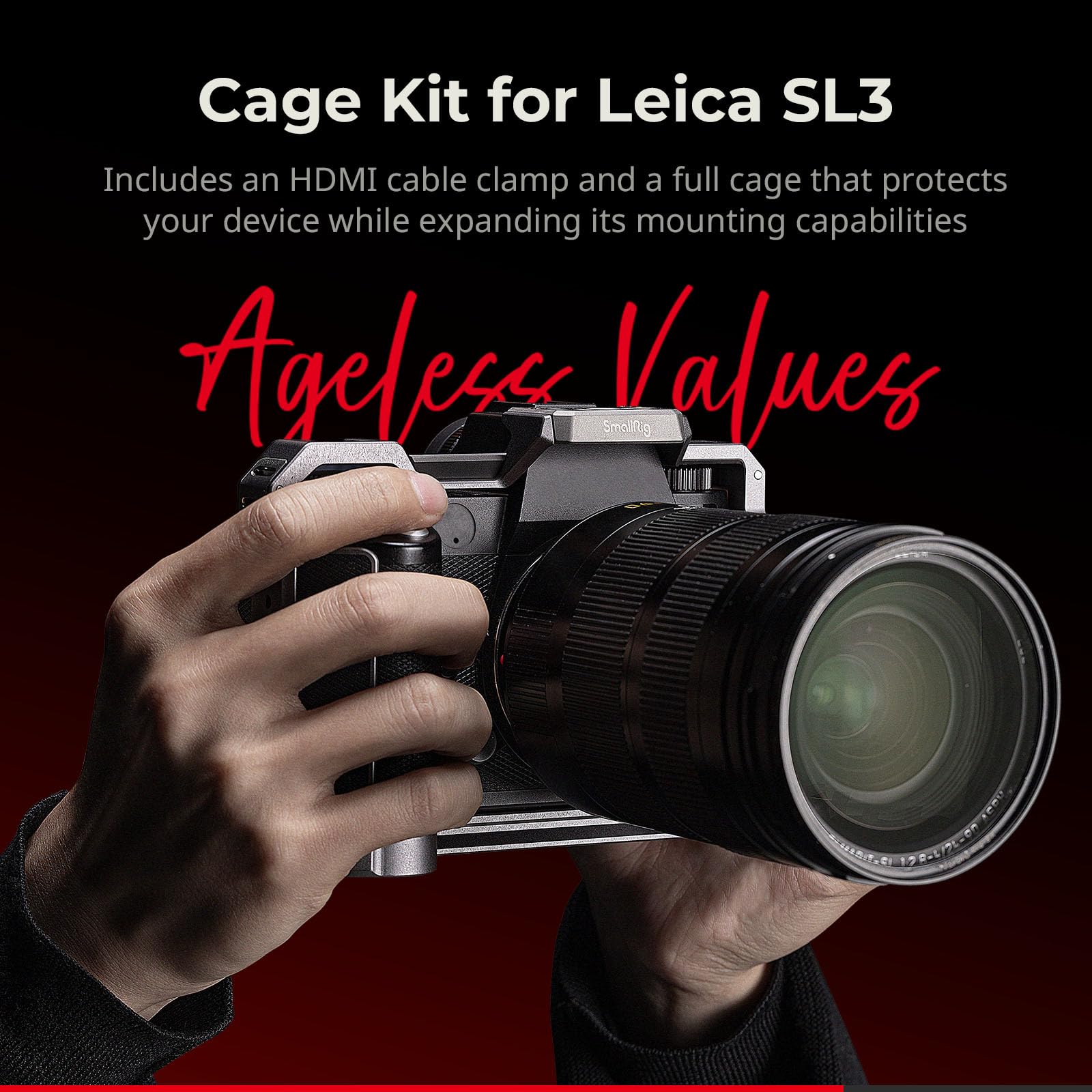 Smallrig Sl3 Cage Kit For Leica Sl3 With Aluminum And Titanium Build, One-Touch Release Cable Clamp, Quick Release Plate For Arca-Type, Shoe Mount, Nato Rail, Qd Socket, Threads - 4510