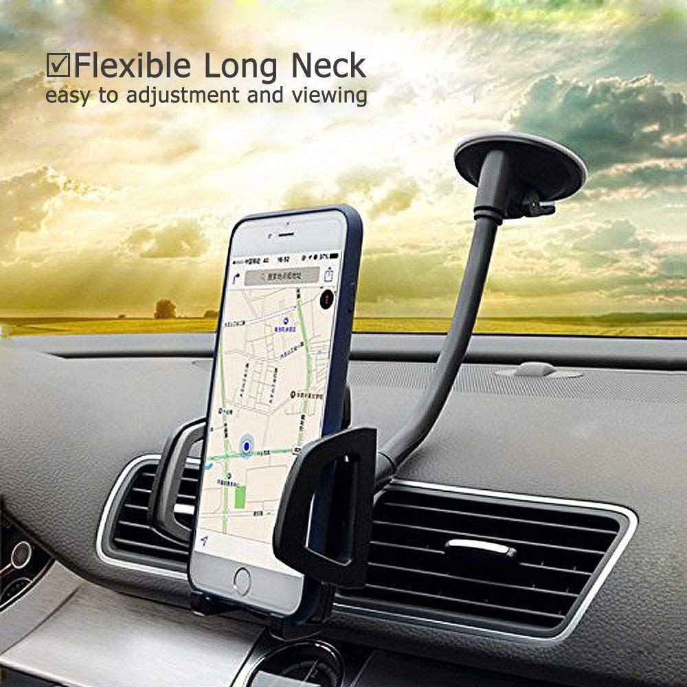 Vansky Car Phone Holder Mount, 3-In-1 Universal Cell Phone Holder Car Air Vent Holder Dashboard Mount Windshield Mount Fit For Iphone 16 15 14 13 Pro Max, Samsung S24 S23 Lg Sony And More