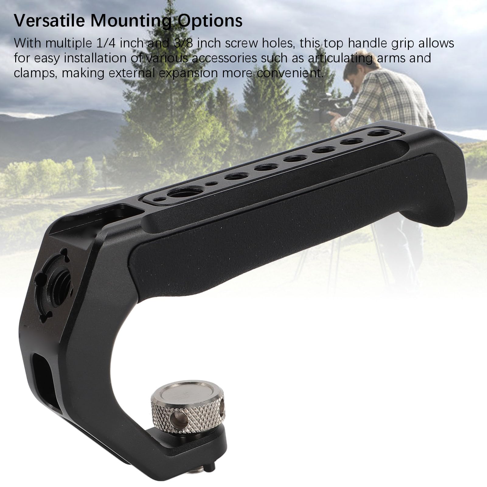 Denash Aluminum Alloy Camera Stabilizing Rig Top Handle Grip, Cold Shoe Mount, Video Stabilizing Rig Top Handle For Dslr With Screw Holes