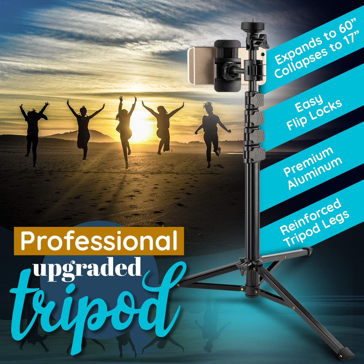Gearlight 10" Ring Light Tripod With Leds, Dual Phone Holders - For Makeup, Photography, Room Décor