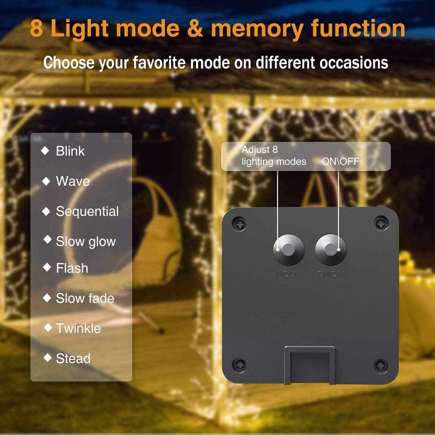 Angmln Solar Waterfall Fairy Bunch Lights Outdoor Waterproof 200Leds 8 Modes Watering Can Light (No Can), Solar Powered String Lights Firefly Vine Christmas Tree Garden Decorations Gardening  For Mom