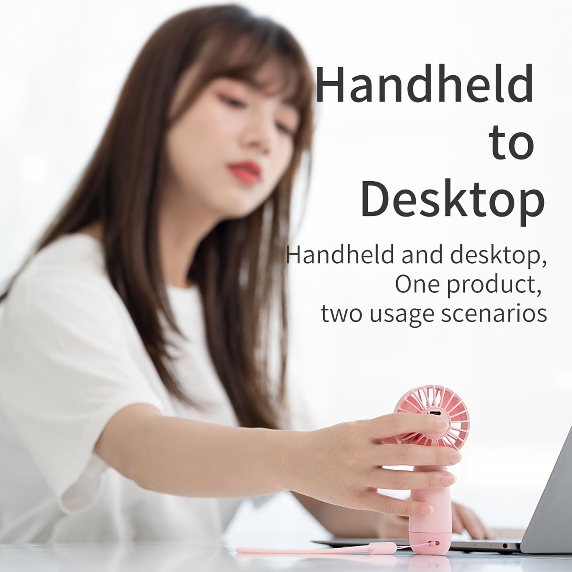 Mini Handheld Fan Long Life Rechargeable Small Personal Portable Fan Speed Adjustable Dormitory