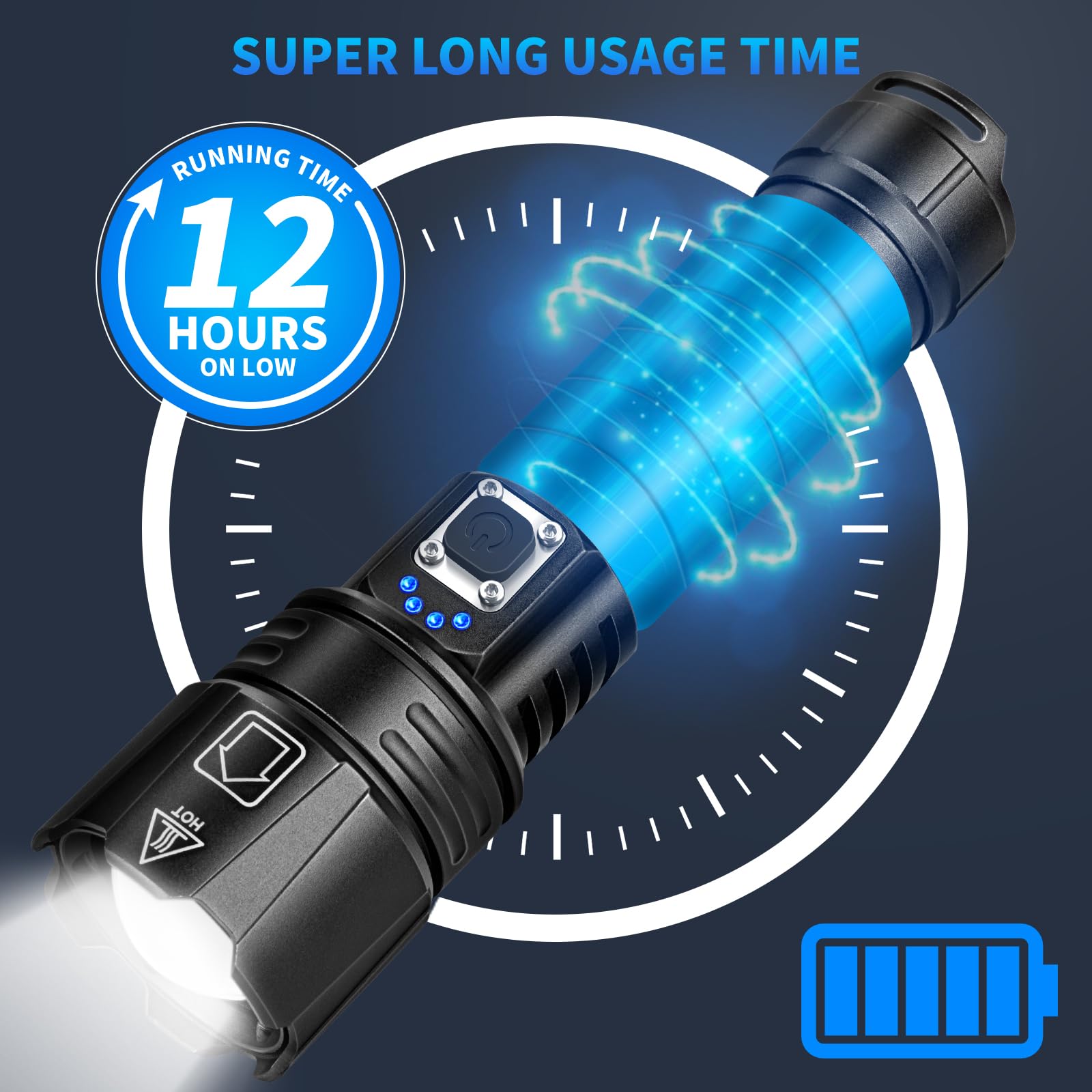 Crazybrace Rechargeable Flashlights High Lumens, 990,000 Lumen Super Bright Led Flashlight With 5 Modes & 12H Long Runtime, Powerful Handheld Flash Light For Home Camping, Ipx6 Waterproof 2Pack Flashlights