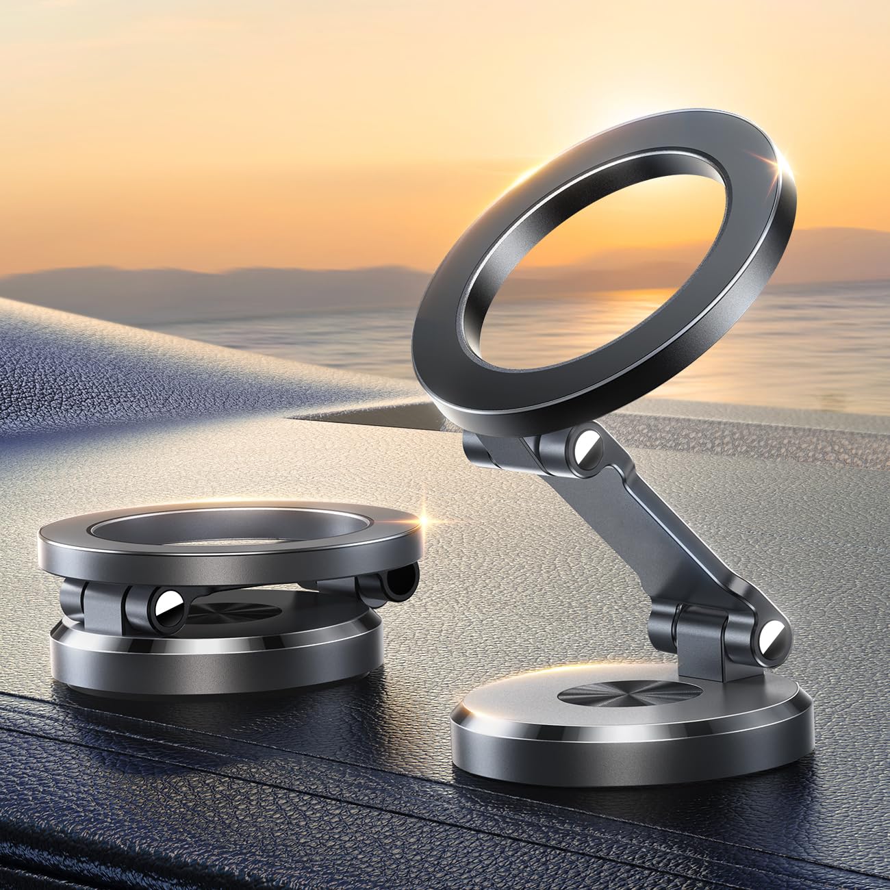Joyroom Fits Iphone 16/16 Pro Max Magsafe Car Mount, [All Metal & 360° Adjustment] Magnetic Phone Holder For Car With N55 Strong Magnets, Car Mount For Iphone 16 15 14 13 12 & Magsafe Case, Space Gray