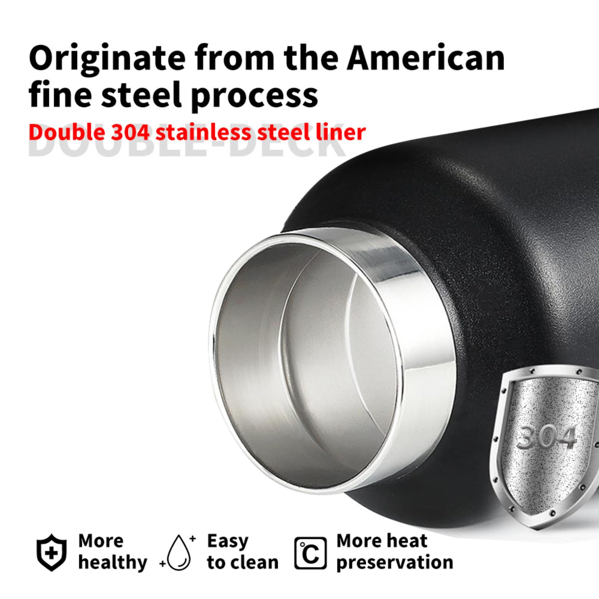 Stainless Steel Vacuum Insulated Water Bottle With Twist- Lid, No-Screw Insulated Tumblers