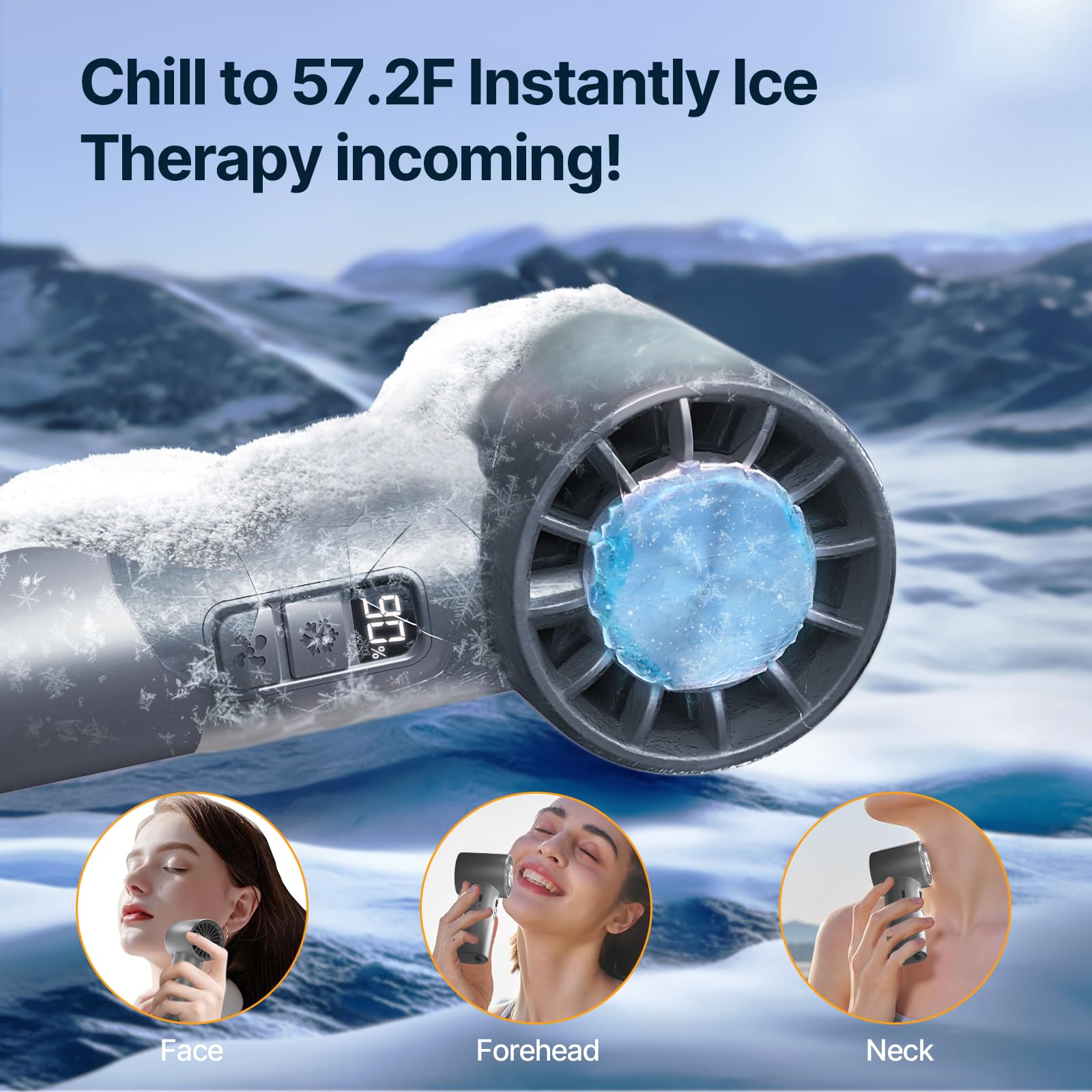 Portable Handheld Turbo Fan Speed(1-120) Adjustable Mini Fan Featuring Cooling Mode 5000Mah