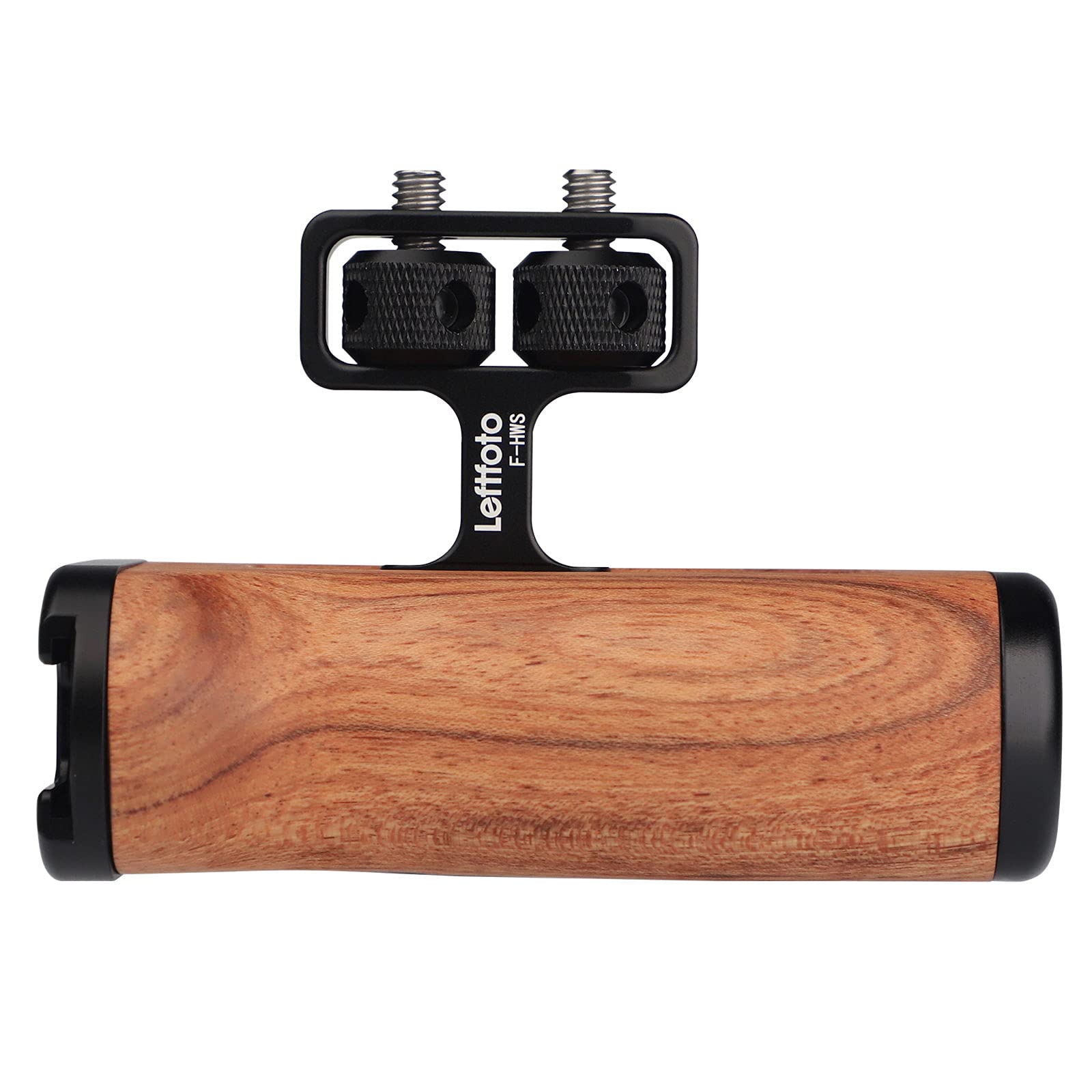 Leftfoto Universal Side Wooden Handle Grip,For Dv Video Cage Rig Dslr,With Cold Shoe Mount 1/4 Screw,Woodgrain Finish