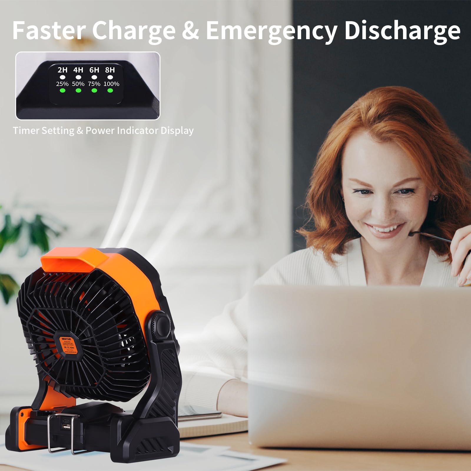 20000mAh battery operated fan for long-lasting cooling on camping trips and adventures
