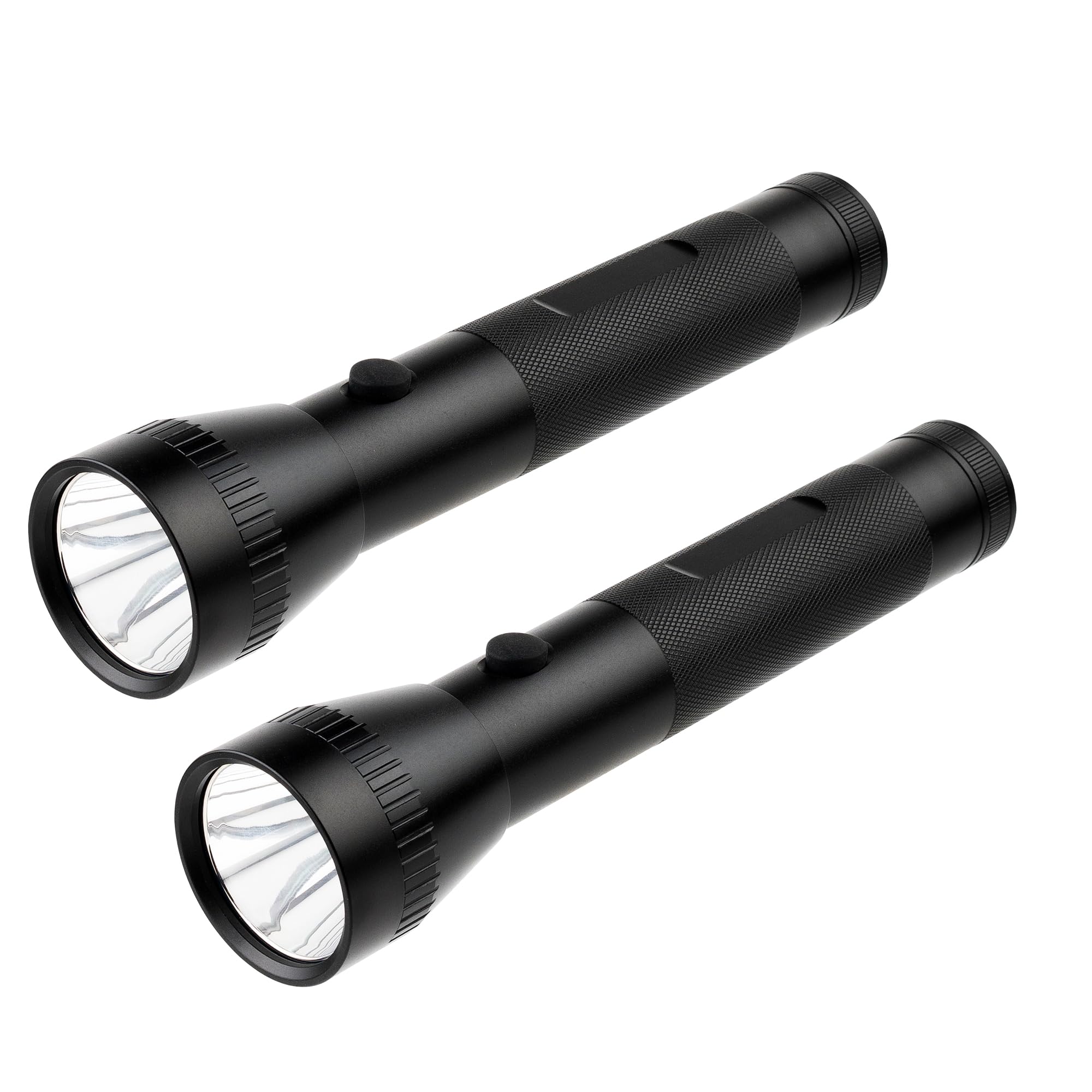 Kunhe 2D Cell Battery Big Flashlights Single Mode High Lumens Aluminum Heavy Duty Large Flashlight For Home Emergency Power Outage Outdoor Activities 2 Pack
