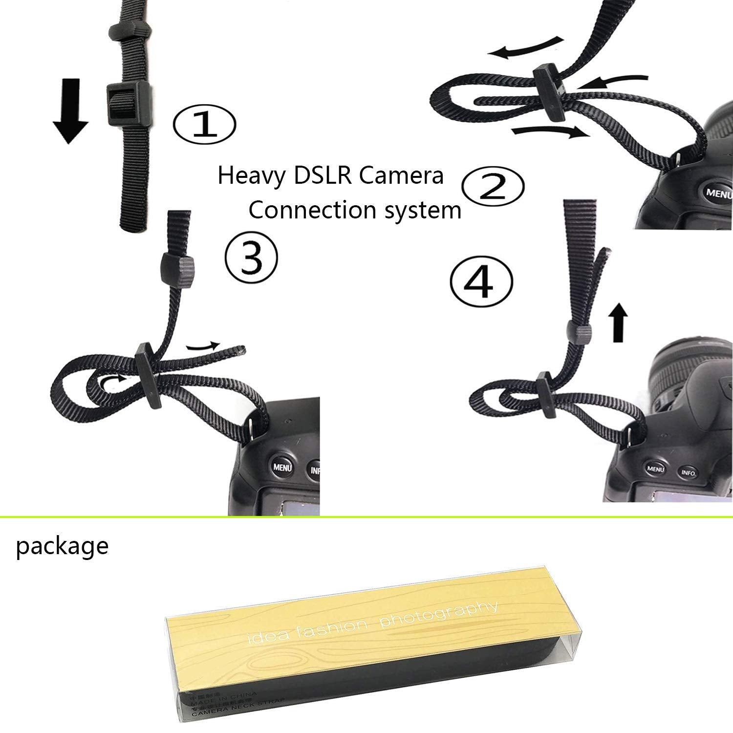 Chmete Camera Neck Strap Binoculars Strap Black