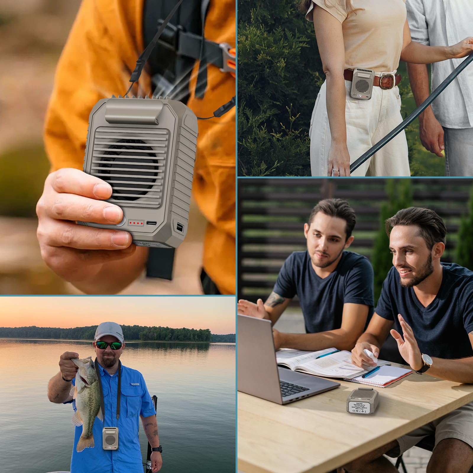 Civpower Portable Waist Clip Fan, 10000Mah Battery Personal No Handheld Belt Fan, 3 Speeds, Body Fan