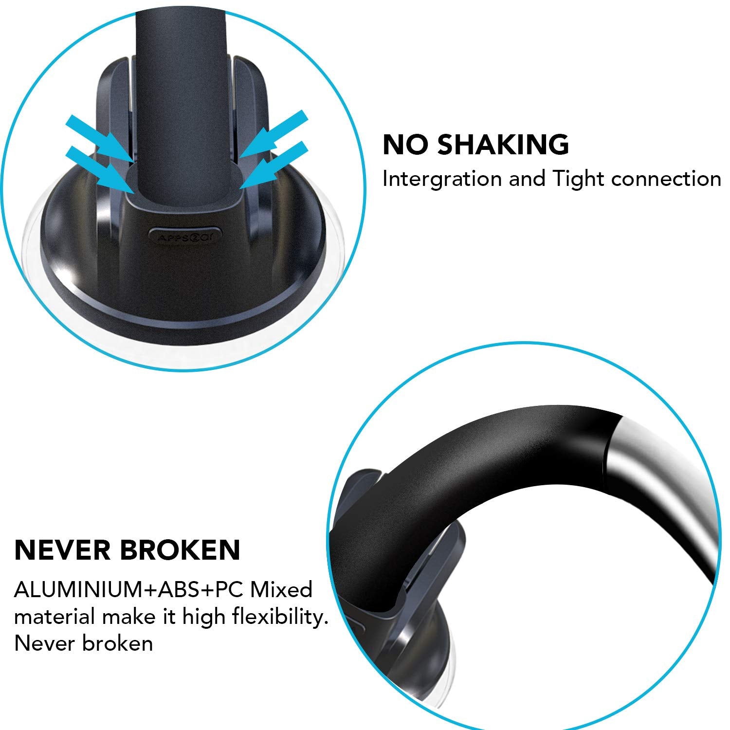 Apps2Car Magnetic Car Phone Holder Mount [6 Strong Magnets], Cell Phone Holder Car [Suction Cup], Phone Car Holder Mount [Windshield Dashboard] Fit For Most Smartphones & Mini Tablets