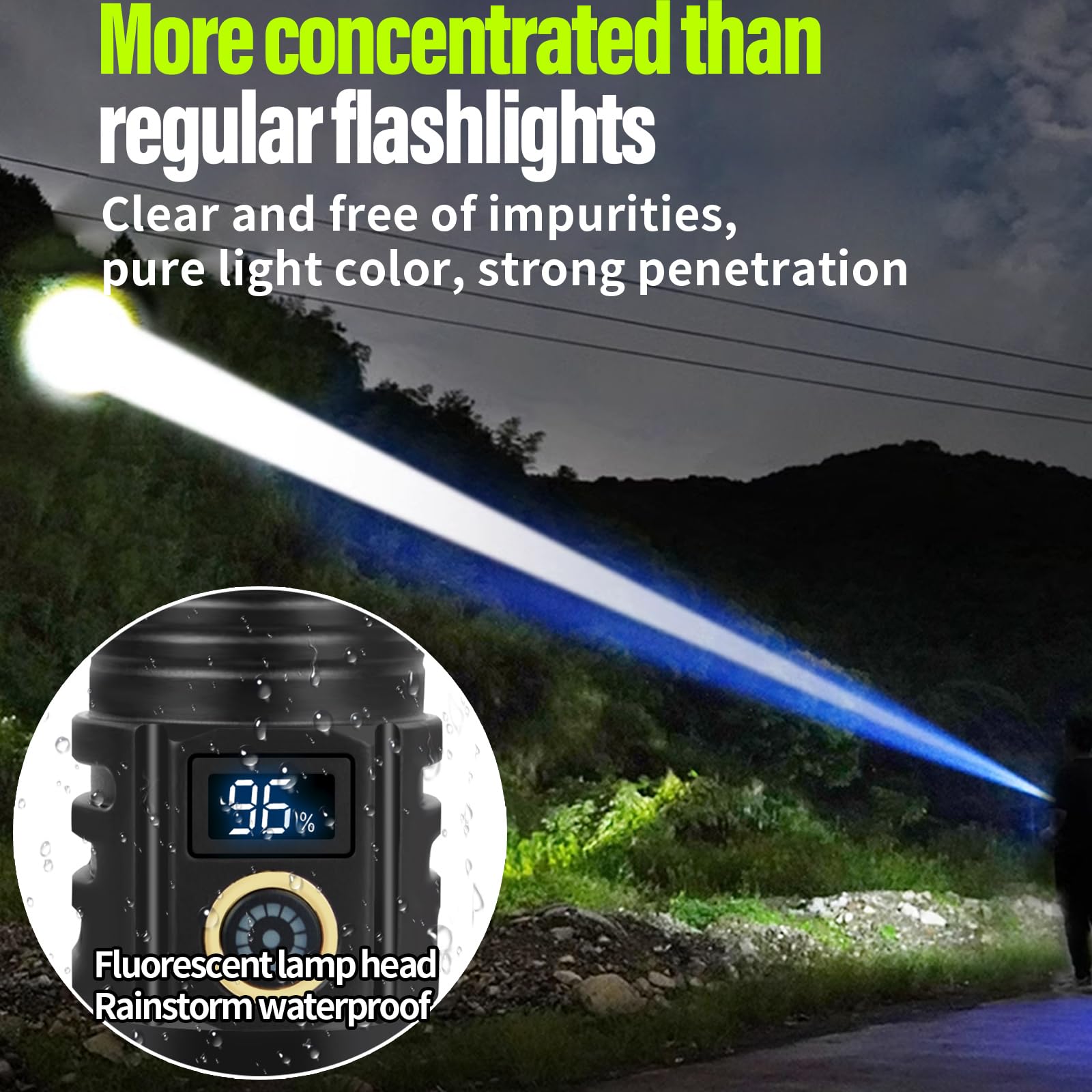 Buntey Rechargeable Flashlights High Lumens，Led Flashlights，High Powered 250,000 Lumens Super Bright Utility ，2Led Bulb,Brightest Flashlight，Handheld Flash Light For Emergencies, Camping, Hiking