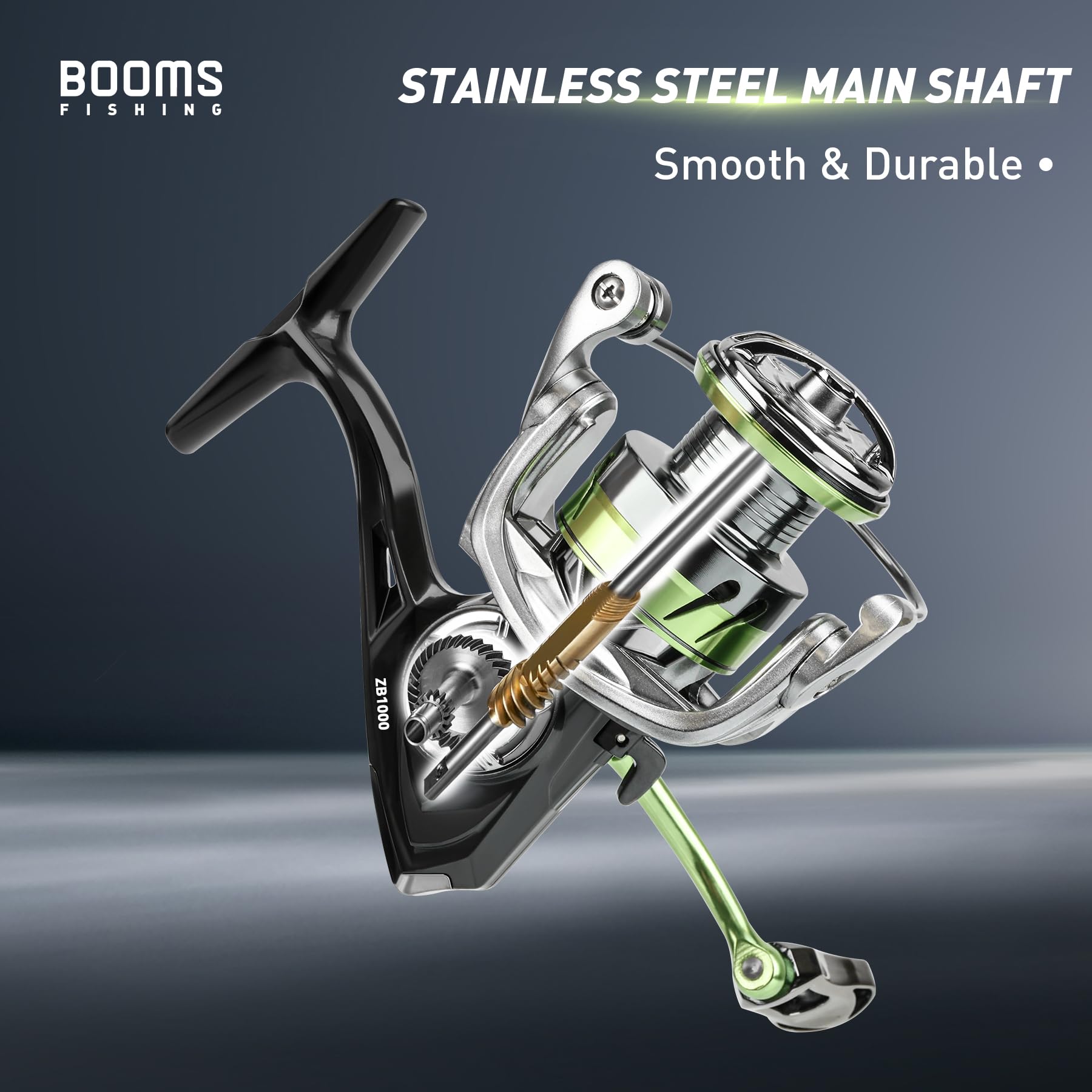 Booms Fishing Sn3 Fishing Spinning Reels, 1000, 2000, 3000, 4000, Light Weight, 5.2:1 Gear Ratio, 17.5-26.5Lbs Max Drag, 4+1Bb Stainless Bb Fishing Reel For Saltwater Or Freshwater
