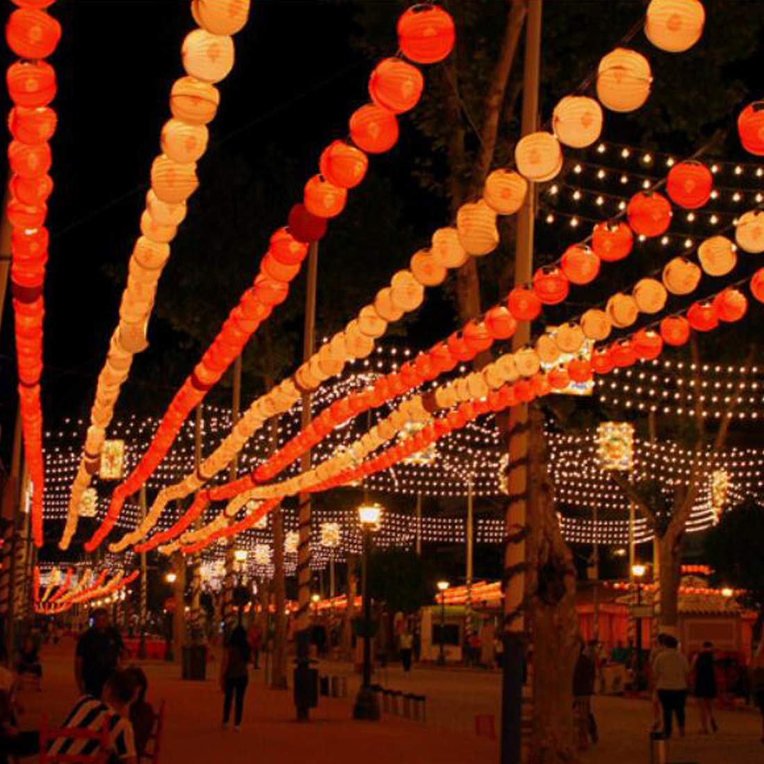 Amants01 Solar Red Lantern String Lights Solar Powered Hanging Lanterns String Lights 16.4 Ft 20 Leds For Chinese Year,Spring Festival,Wedding,Party Decoration,Christmas.