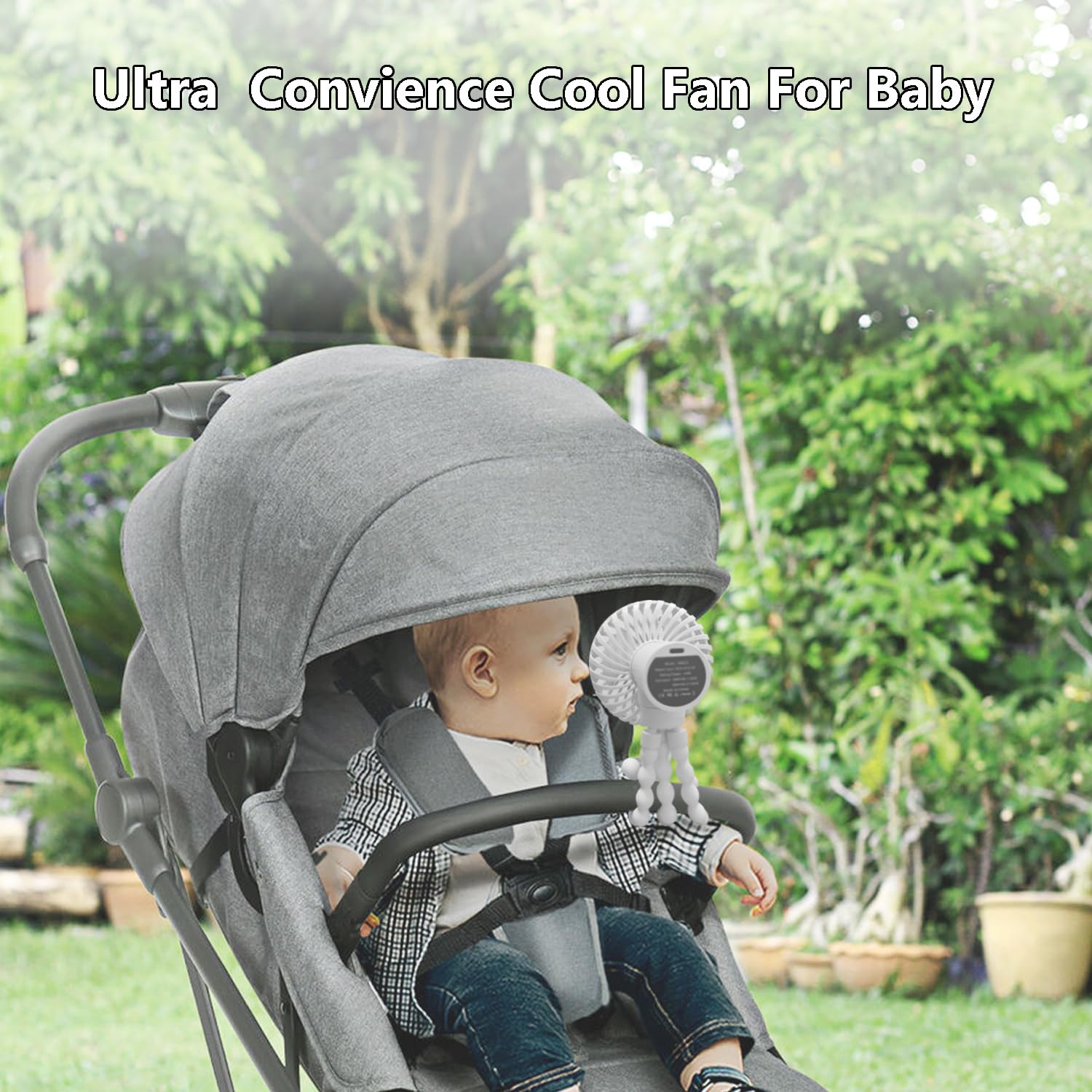 Run Helix Portable Stroller Fan, Battery Operated Mini Personal Fan, Handheld Clip On For Baby