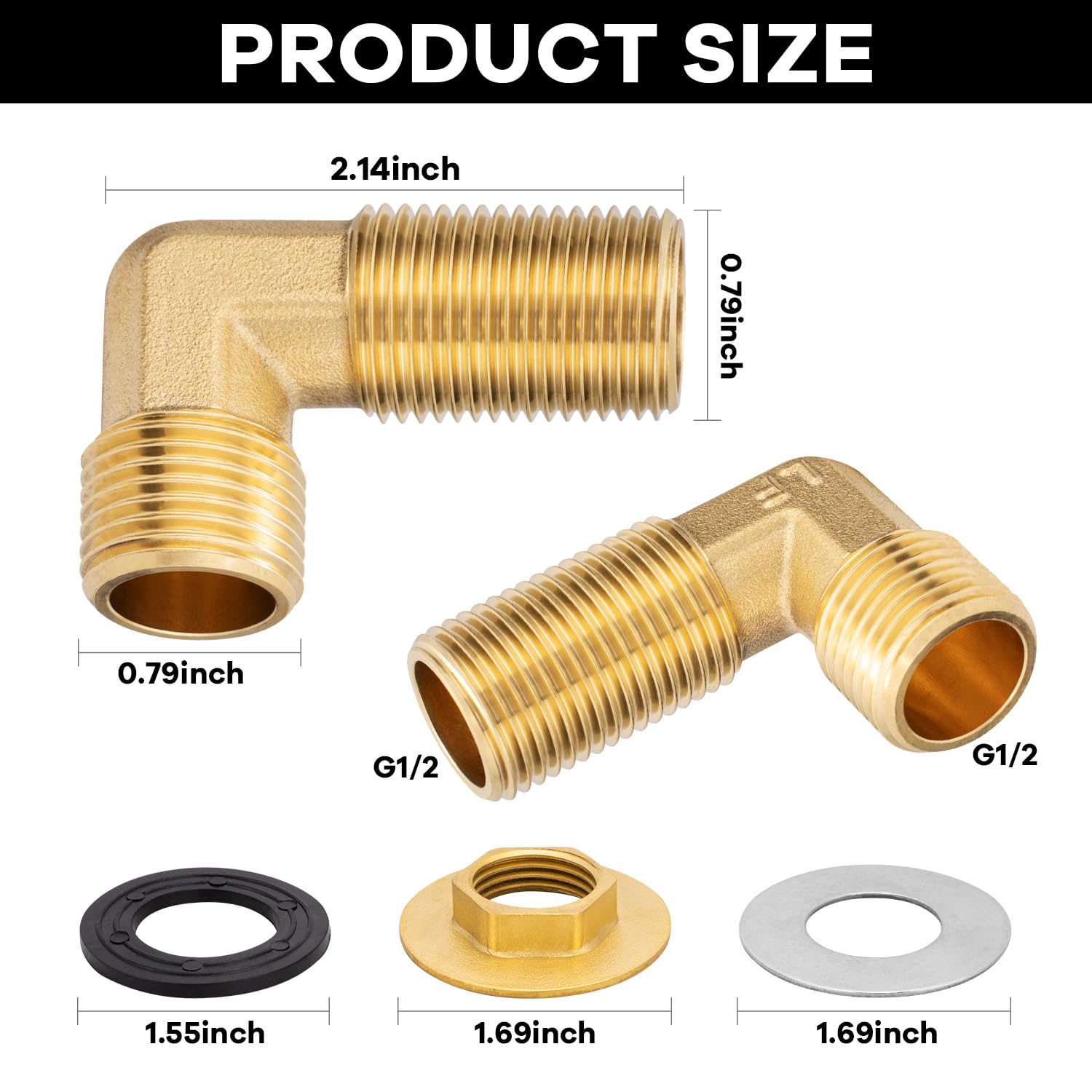Inwindrain Wall Mount Commercial Faucet Installation Kit, Backsplash Mount Set For Stainless Steel Kitchen Faucet Sink, Prep & Utility Sink, Lead- (90 Degree, 2 Pack)