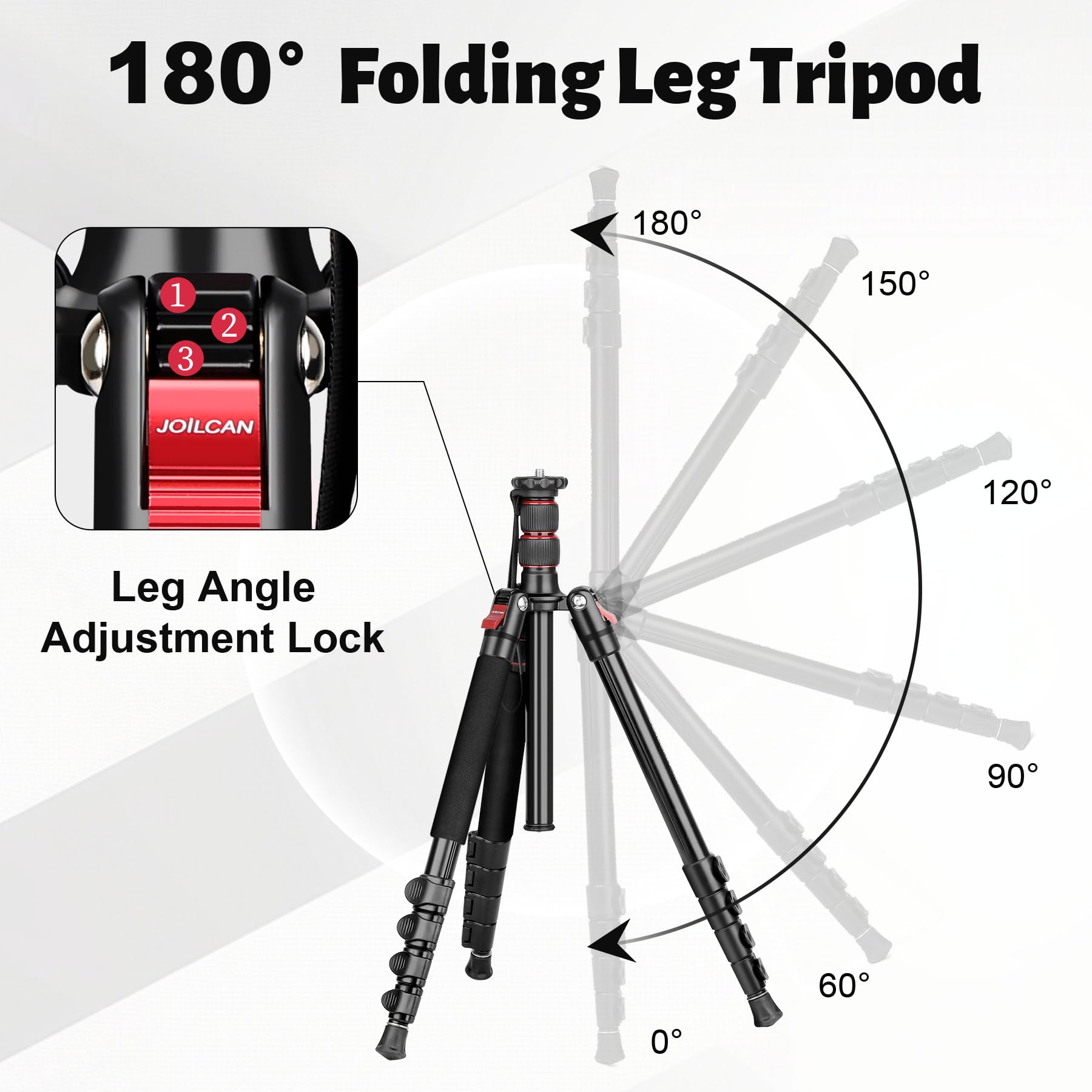 Joilcan Tripod For Camera, 74" Camera Tripods & Monopods, Professional Aluminum Tripod For Dslr Camera Phone, Compatible With 1/4"-20 And 3/8"-16 Video Head, Payload 35Lb