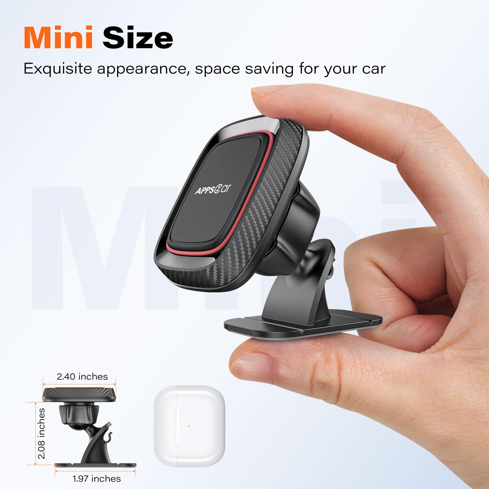 Apps2Car [2 Pack] Magnetic Phone Holder For Car, [Super Strong Magnet] Phone Mount For Car, Dashboard Magnetic Car Phone Holder Mount With Strong Vhb Adhesive Mounting, Compatible With Iphone, Samsung