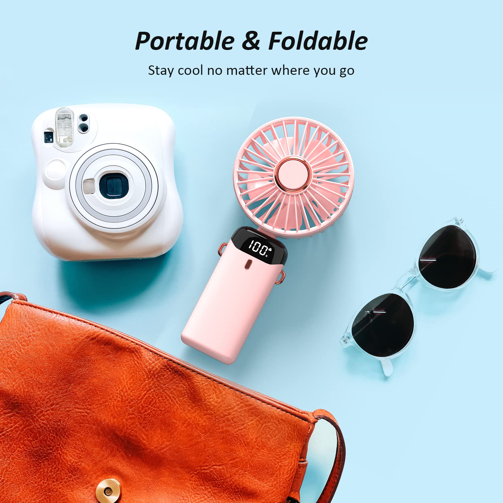 Personal Fan, Portable Hanging Neck Fan, 4000Mah Usb-C Rechargeable 5-Speed Modes Powerful Desktop