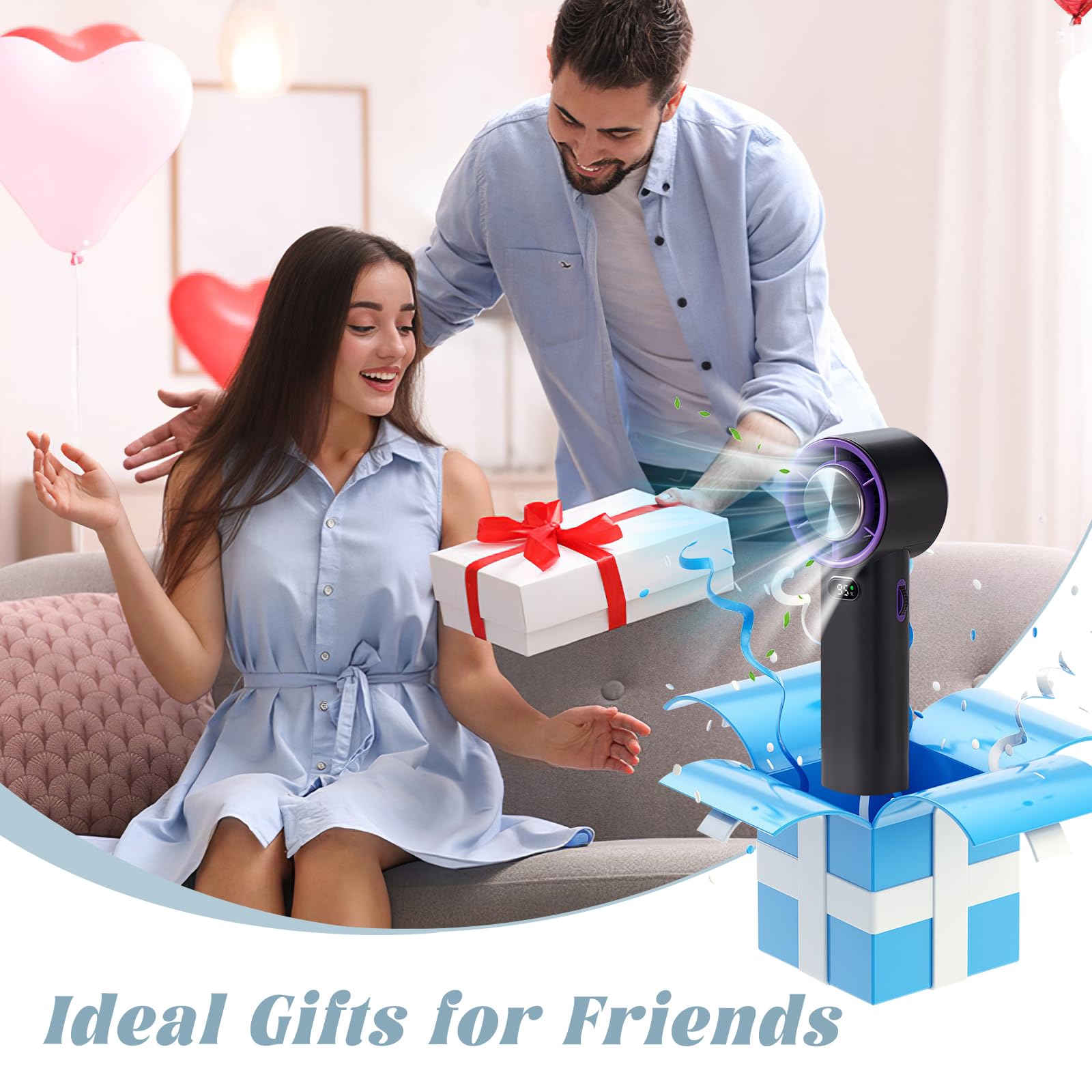 Portable Handheld Fan, 100 Speed Mini Cooling Desk Fan, Quiet Handheld Fan With Digital Display, Usb