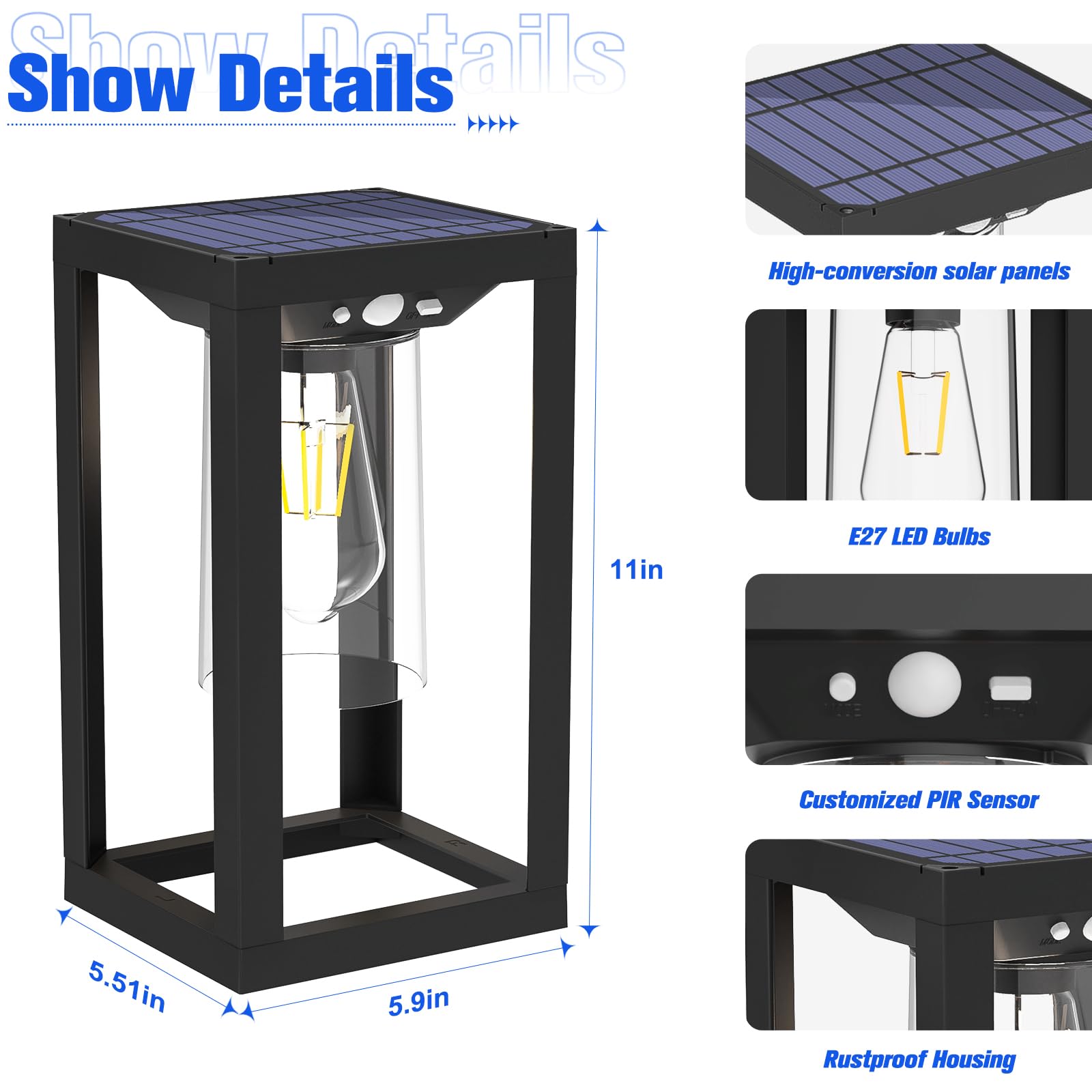 Aponuo Solar Outdoor Wall Lights With 3 Lighting Modes, Motion Sensor Waterproof Wall Lanterns, Wireless Dusk To Dawn Solar Sconce Lights For Porch, Garage, Patio, Yard (2 Packs)