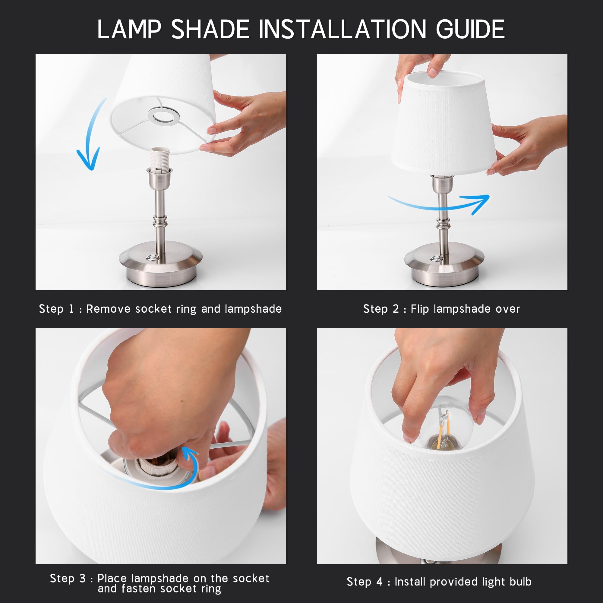 Anxingtools Mini – Cordless Led Table Lamp With Dimmer, Built-In Rechargeable Battery, 3-Level Brightness, Patio Table Lamp, Bedside Night Lamp, Ambient Light For Restaurant (Brushed Nickel)