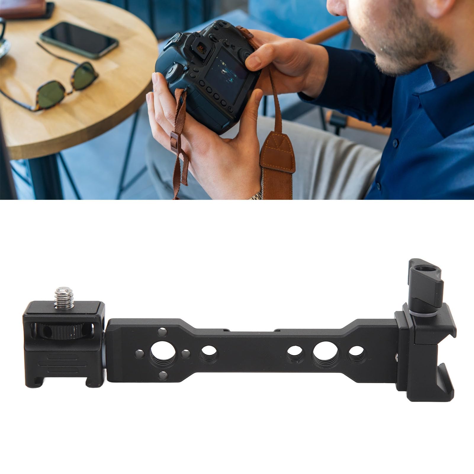 Kimiss Handheld Stabilizer Monitor Mount - 1/4 3/8 Threads Cold Shoe Mount - For Mic Light Stand - Compatible With Rs2 Rsc2 Rs3 Rs3 Pro Rs3 Stabilizer