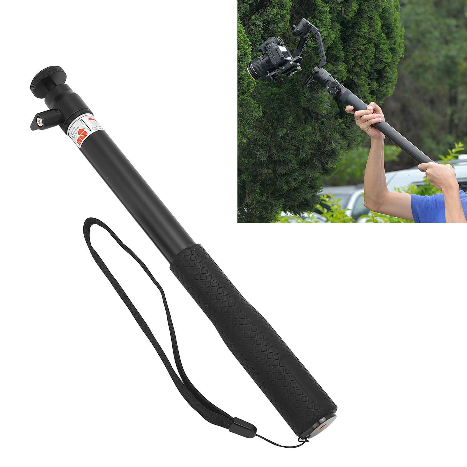 Diyeeni Handheld Tripod Mount Monopod Extension Rod, 4 Sections Telescopic Stabilizer Extension Rod, Lightweight Tripod Stabilizer Extension Pole For Cameras