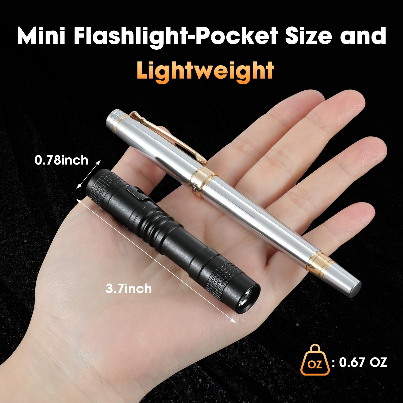 Tileon Led Mini Pocket Flashlight 5Pcs Pen Light Flashlight With Clip,500 Lm Small Pen Flashlights For Inspection Work Repair,Hiking Emergen