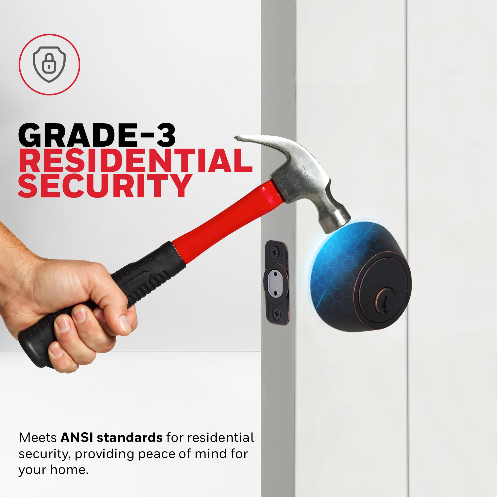 Honeywell Safes & Door Locks - Double Cylinder Deadbolt Door Lock - Double Sided Lock Reversable For Left & Right Handed Doors - Anti Bump Resistant - 3 X 5 X 8.5 In - Oil Rubbed Bronze - 8112409