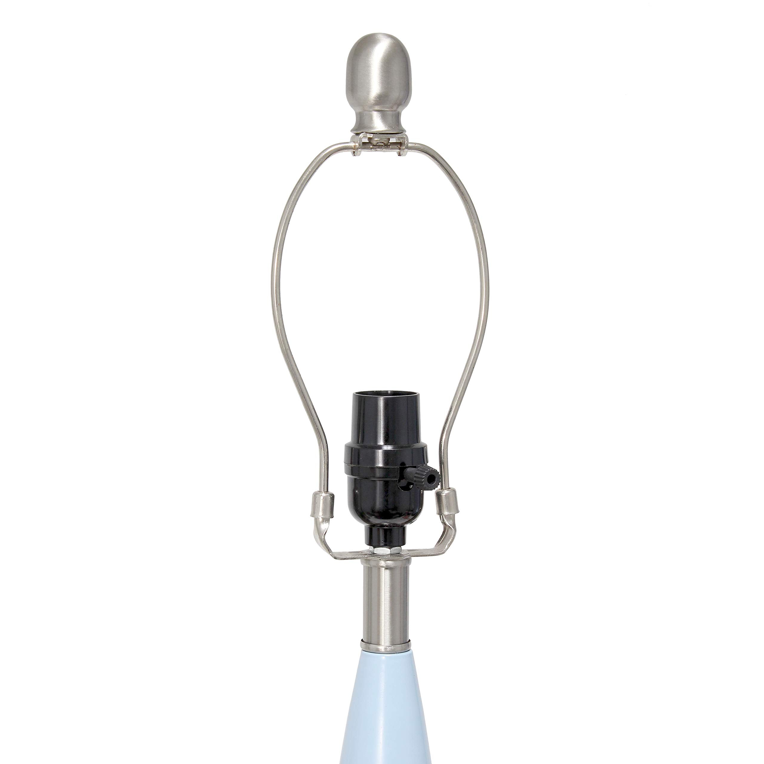 Lalia Home Stylus Table Lamp With White Fabric Shade (Blue/White Shade)