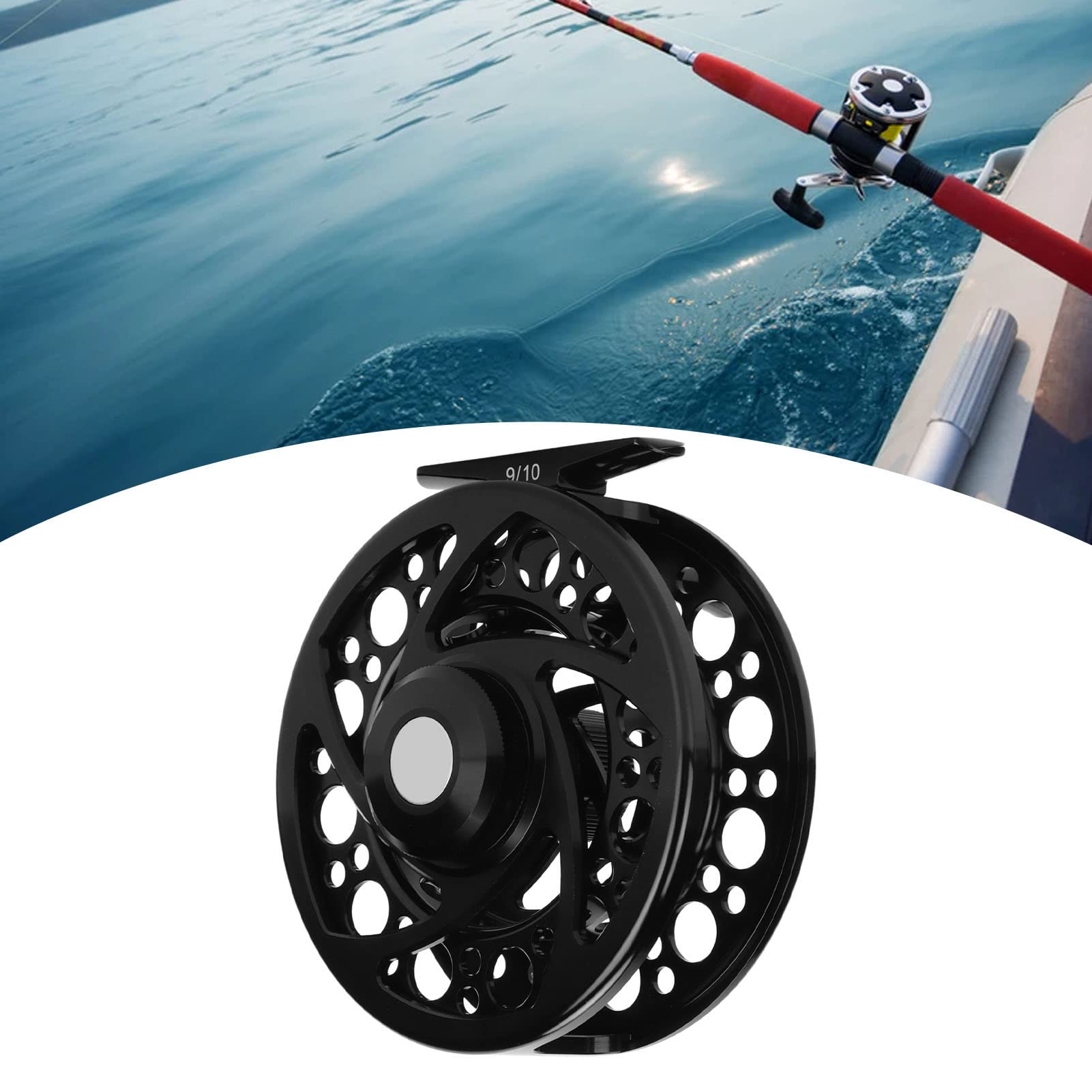 Herchr 9/10 Fly Fishing Reel, Full Metal Fly Reel Fishing Gear Tackle With Cnc Machined Aluminum Alloy Body For Fishing Enthusiast