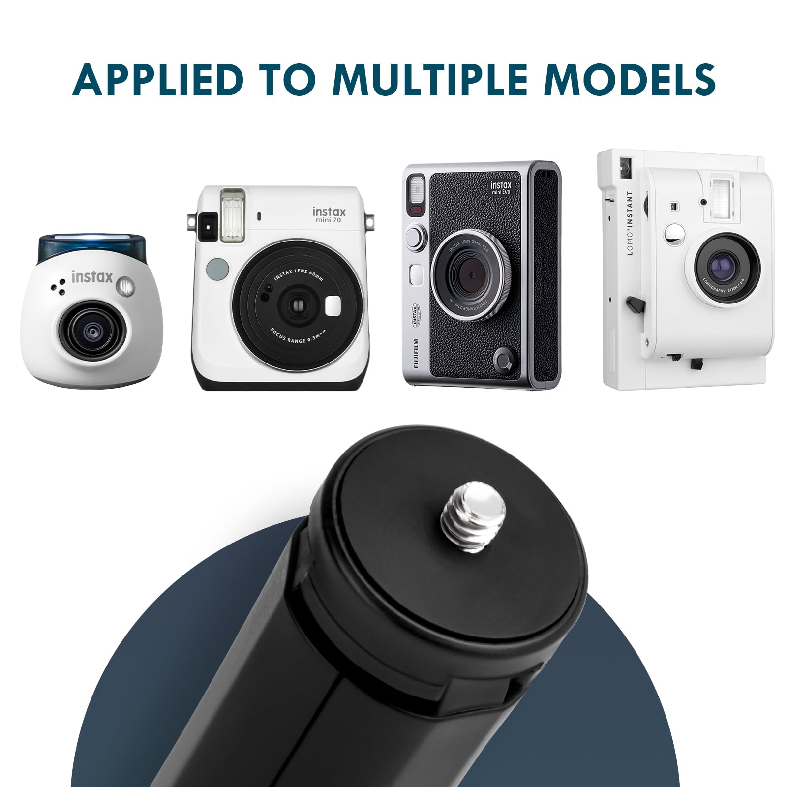 Rieibi Tripod For Fuji Instax Pal/Instax Mini Evo/70/Lomo Instant Camera, Mini Tripod With 1/4 Inch Screw, Slip Resistant Rubber Feet, Compact And Portable