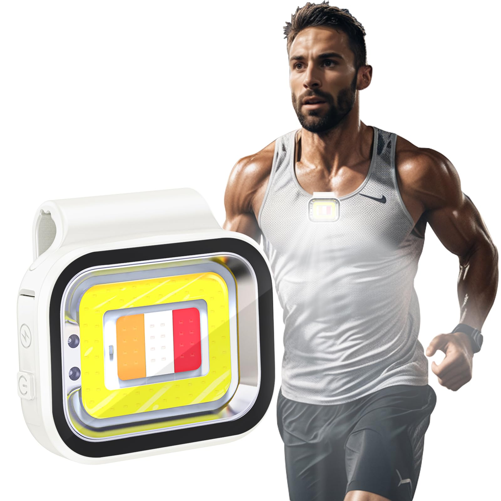 Blovefitwa Running Light For Runners, Night Walking Light For Night Safety Walking, 500Lumen Brightness,800Mah Battery Running Gear (White)