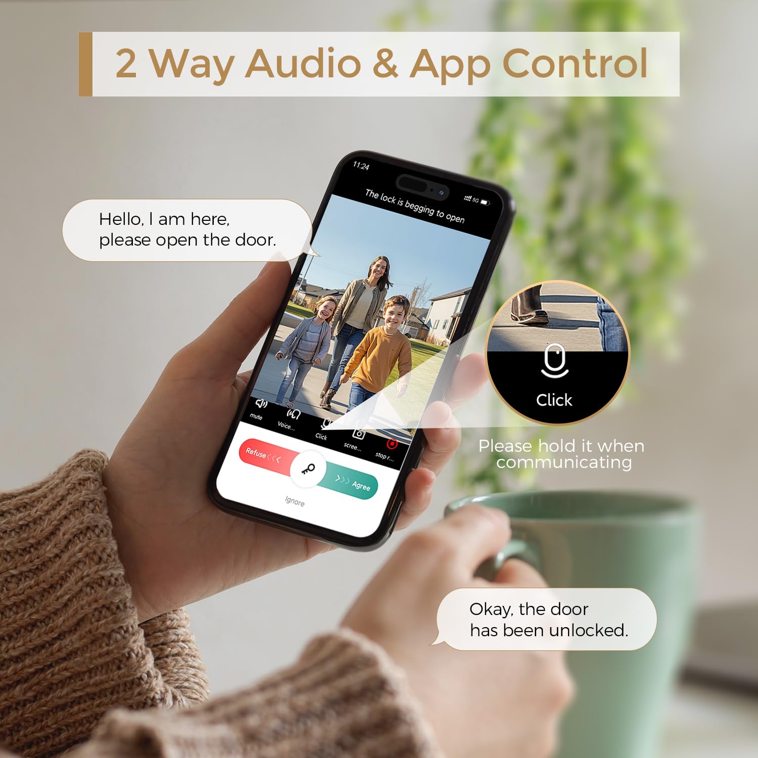 Arpha Wifi Video Smart Lock With Camera & Doorbell - 5-In-1 Keyless Entry, Fingerprint, Keypad, App Control, Two-Way Audio, Auto Lock, Waterproof, Easy Installation