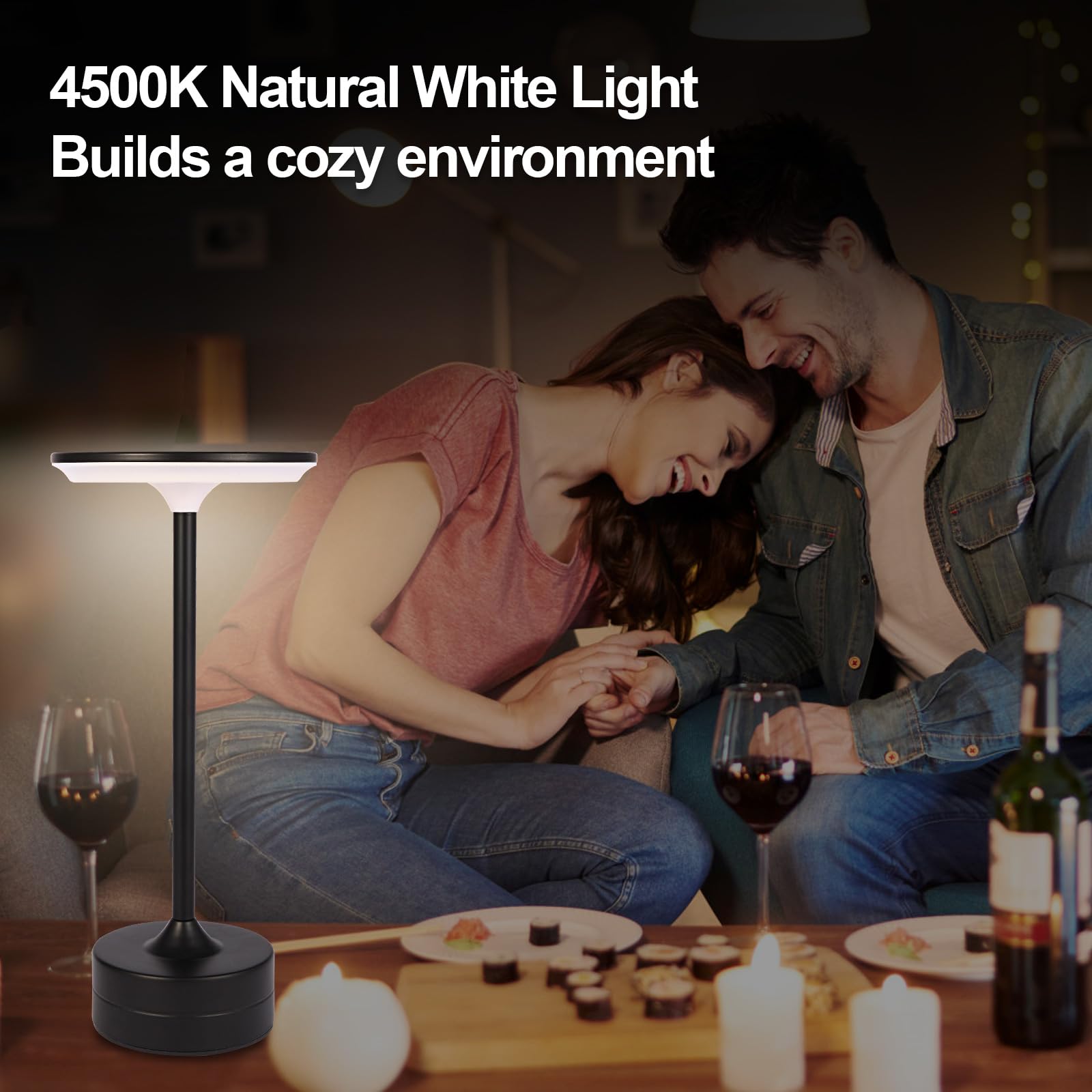 Shangkyun Cordless Table Lamp Rechargeable 2Pack,6000Mah Battery Operated Led Desk Lamp,Led Portable Touch Restaurant Table Light Up To 48 Hours Usage For Restaurant Bar Outdoor Indoor