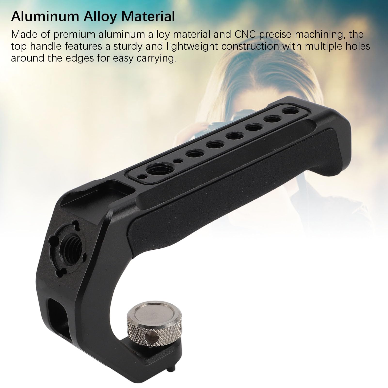 Denash Aluminum Alloy Camera Stabilizing Rig Top Handle Grip, Cold Shoe Mount, Video Stabilizing Rig Top Handle For Dslr With Screw Holes