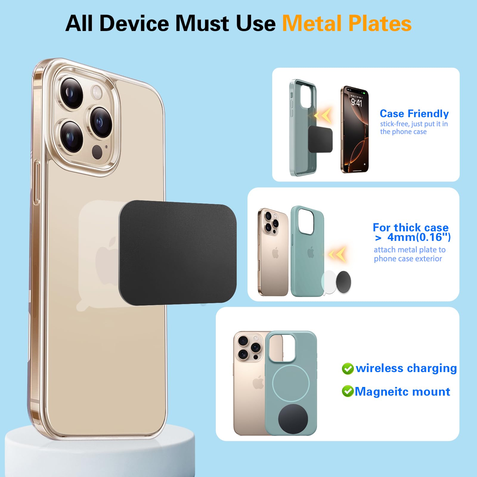 Volport Magnetic Car Mount Air Vent Cell Phone Holder, Universal Vehicle Dash Dashboard Ac Airvent Cellphone Magic Stand With Clip Hook, For Iphone 16 15 Samsung Lenovo Google Etc