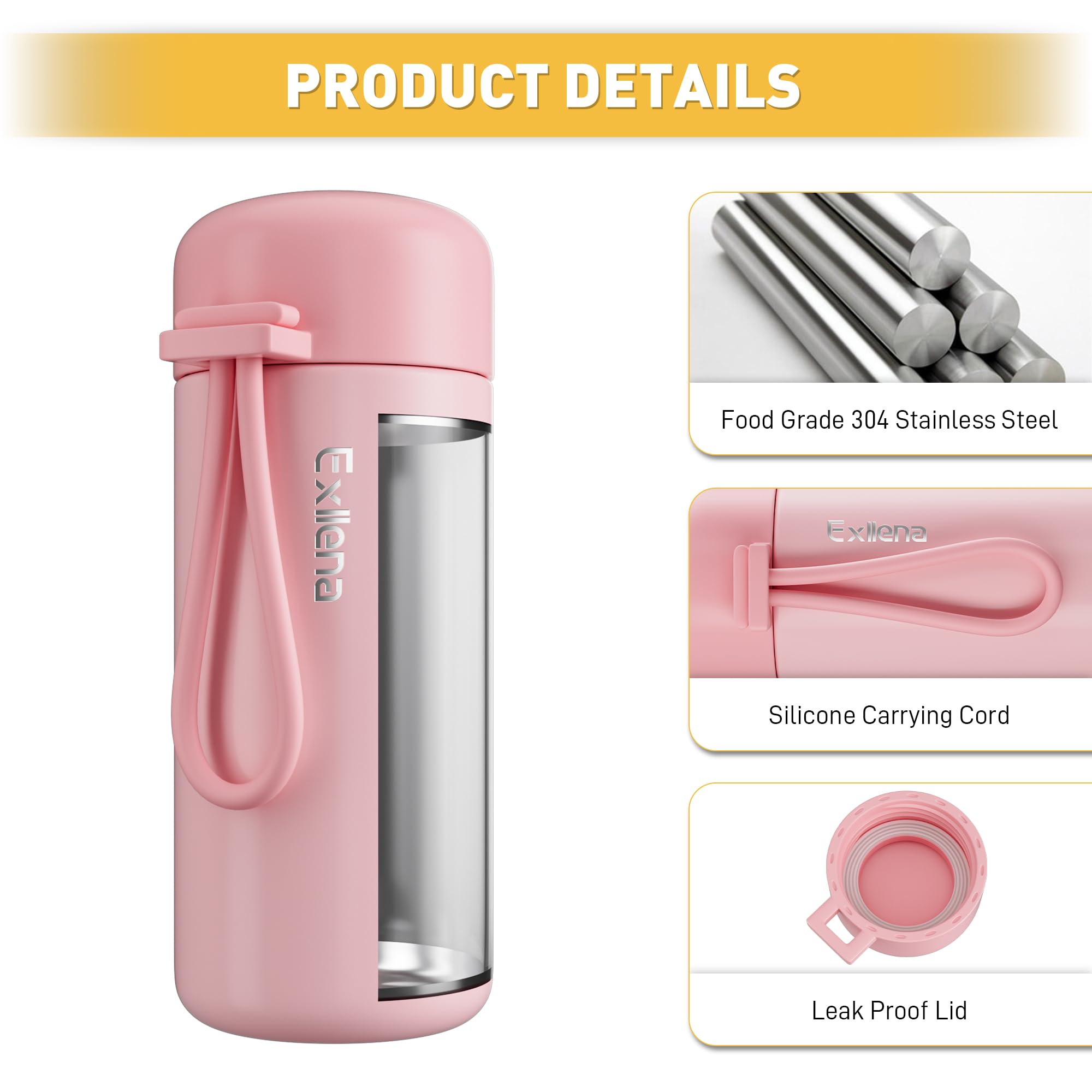 Mini Water Bottles 5Oz Pack Of 2, Small Insulated Water Bottles For Hot&Cold Drinks, Small Thermos