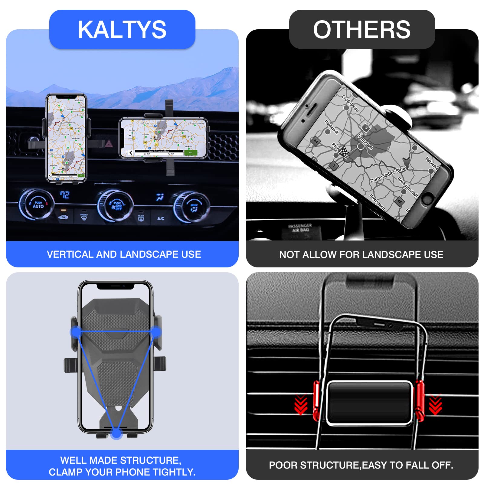 Karltys Car Phone Holder For Honda Civic    , 11Th Gen. Civic Cell Phone Mount For 4-7 Inch Phones, Hands  Thick Case Friendly Dash Air Vent Mobile Holder Stand
