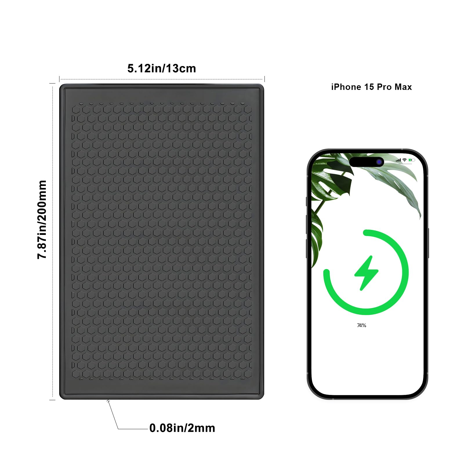 Bysameyee Anti Slip Sticky Pad For Car Dashboard, Non-Slip Dash Adhesive Gel Mat 7.9X5.1 Inch For Phones Radar Detector Sunglasses Keys Gps Coins Electronic Devices (2 Pack)