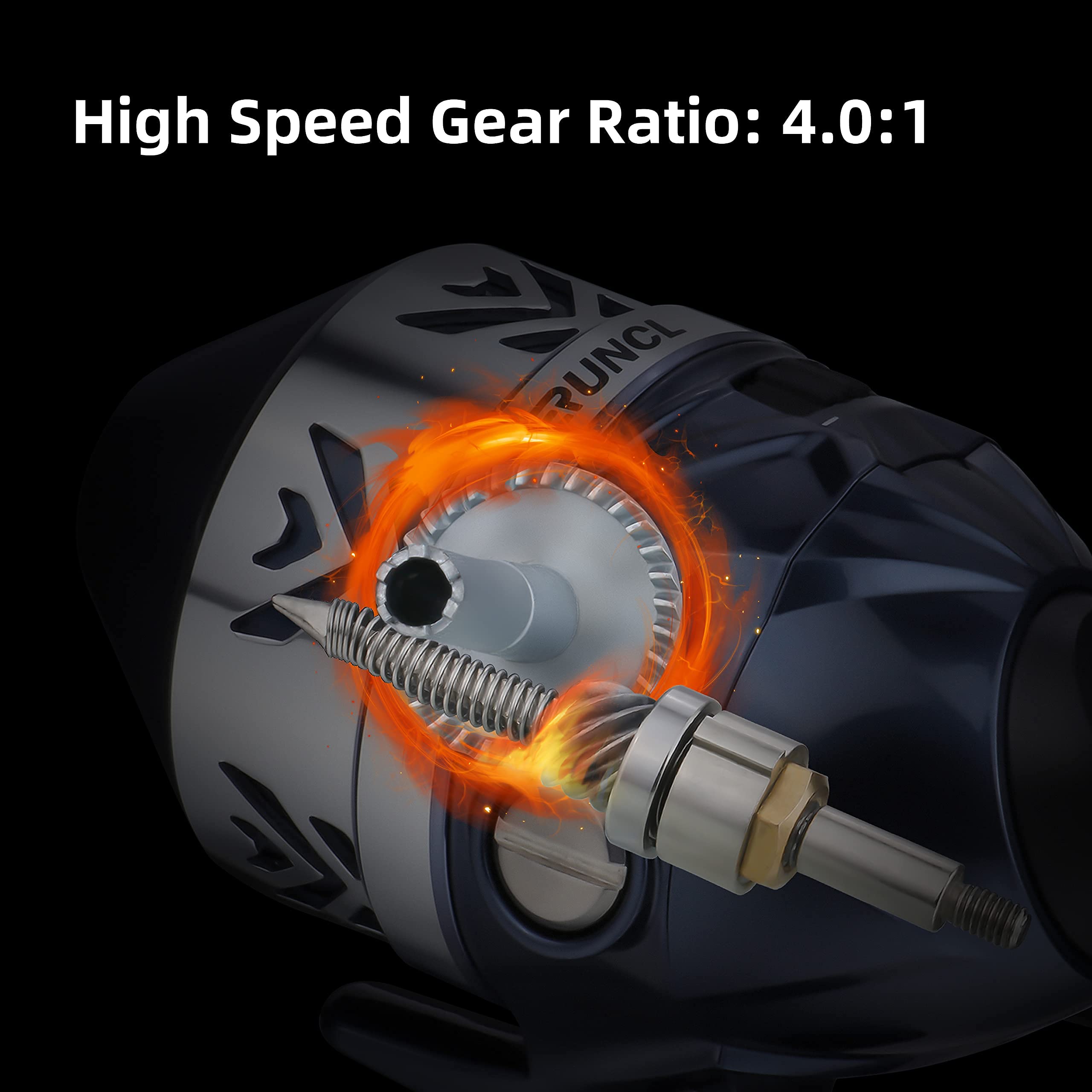 Runcl Spincast Fishing Reel,  No-Rust Push Button Casting Design, 4.0:1 Gear Ratio, 17.5 Lb Max Drag, Reversible Handle For Left/Right, Includes Monofilament Line,  For Fishing Beginner