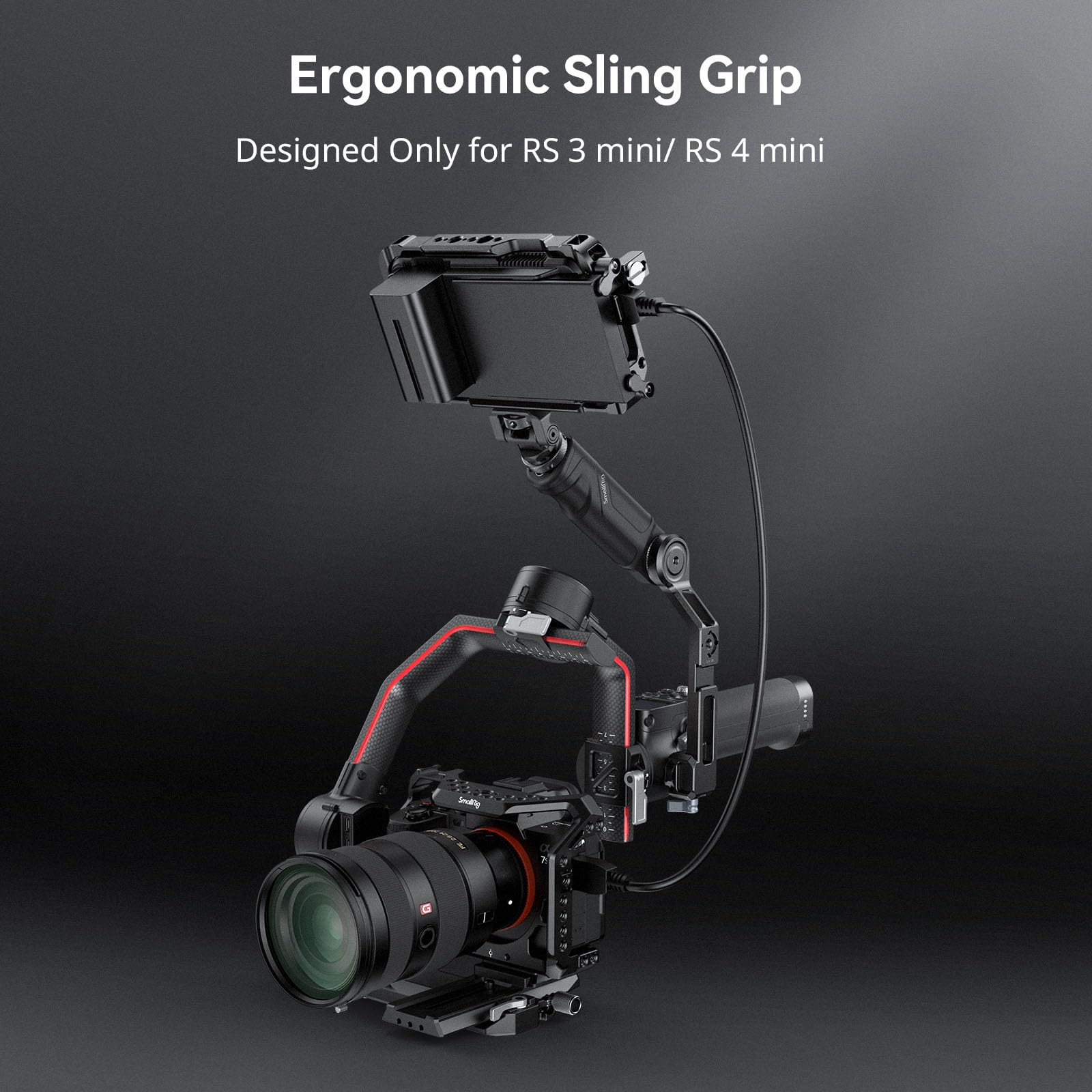 Smallrig Plastic Lightweight Adjustable Handle Sling Handgrip Only For Dji Rs 4 Mini/Rs 3 Mini Gimbal Handheld Stabilizer, With Nato Clamp And Cold Shoe Mount