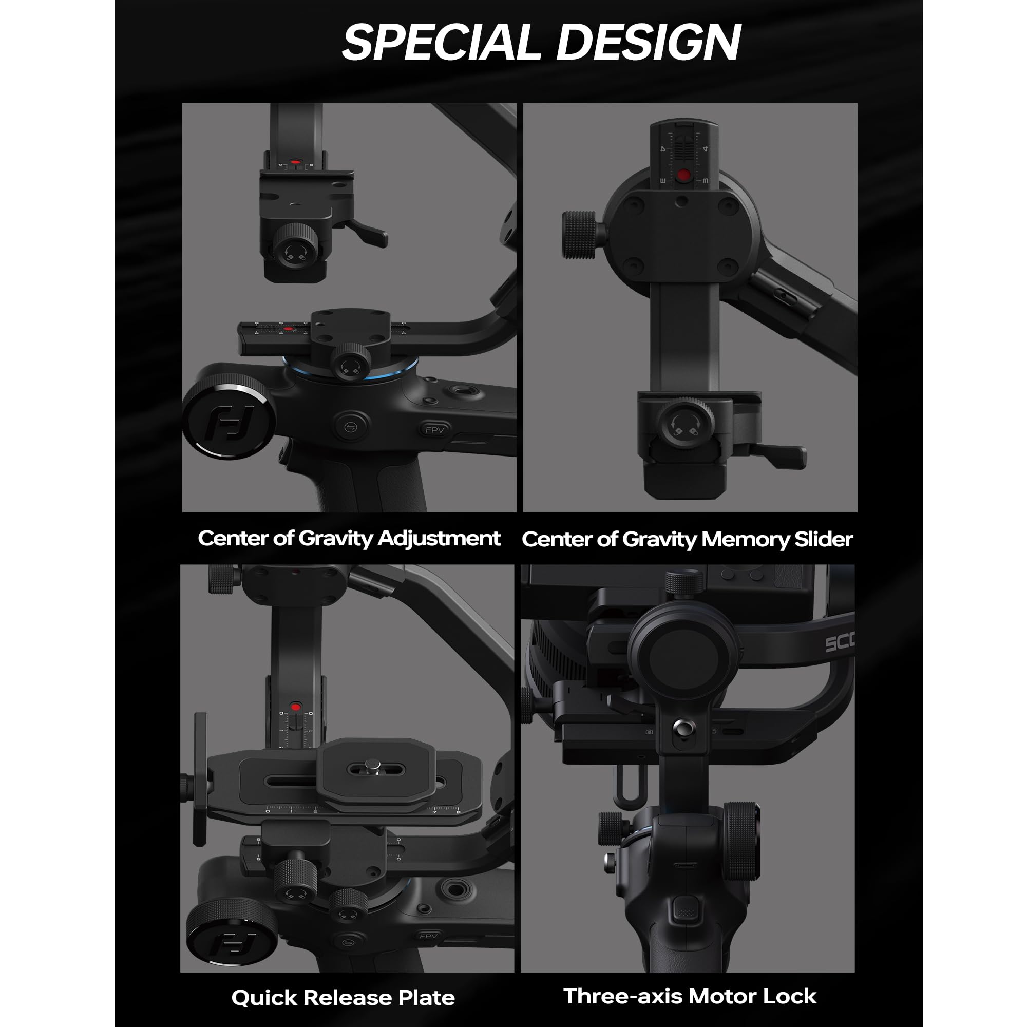 Feiyutech Scorp-C Camera Stabilizer Handheld Gimbal For Dslr&Mirrorless Camera Fits Sony/Canon/Nikon/Panasonic/Fujifilm,Max 5.51Lbs Professional 3-Axis Video Stabilizer,Official-Authorized