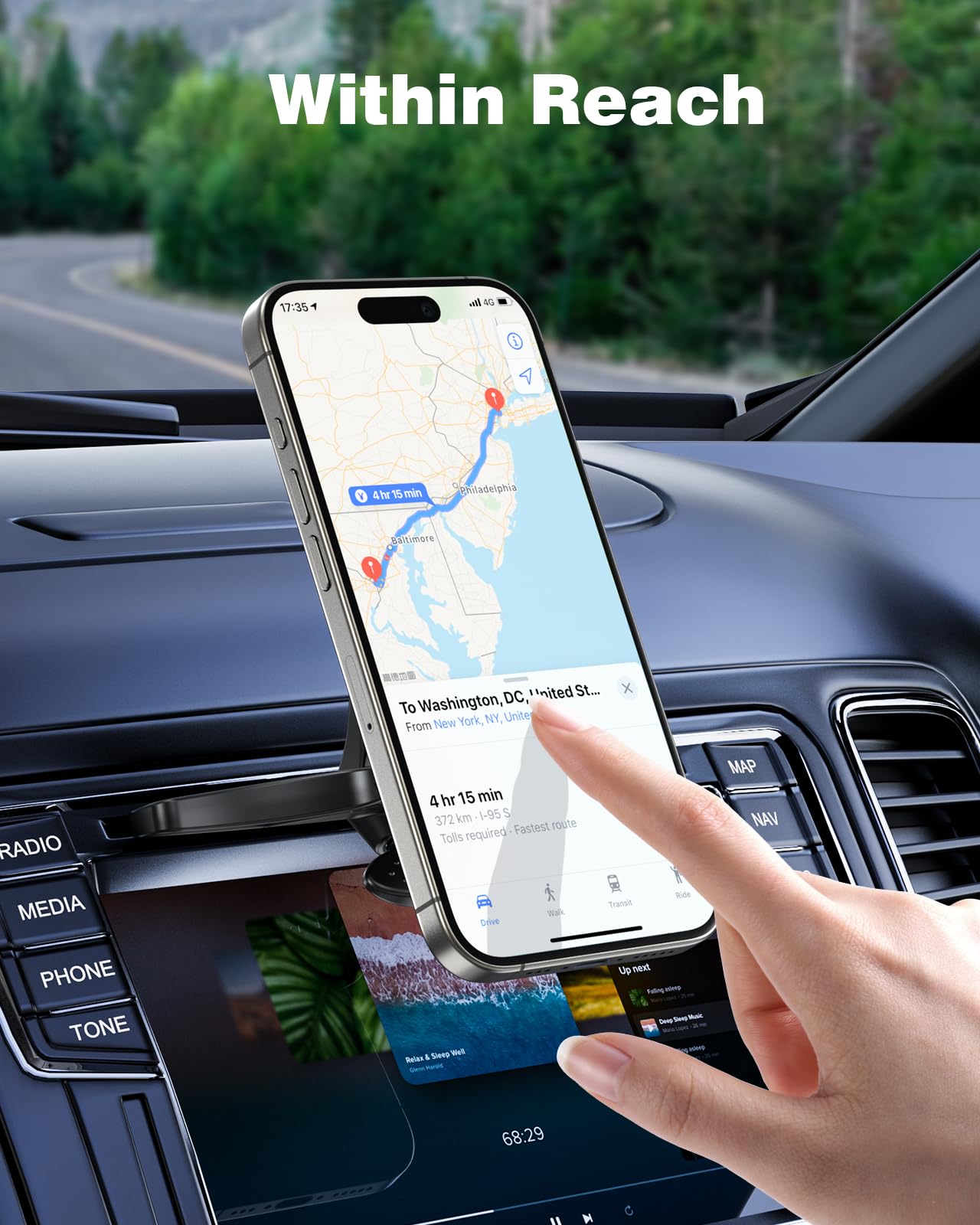 Igoevo Cd Slot Magnetic Phone Mount For Car – 360° Rotation Adjustable Grip – Instant Setup – Fits All Smartphones
